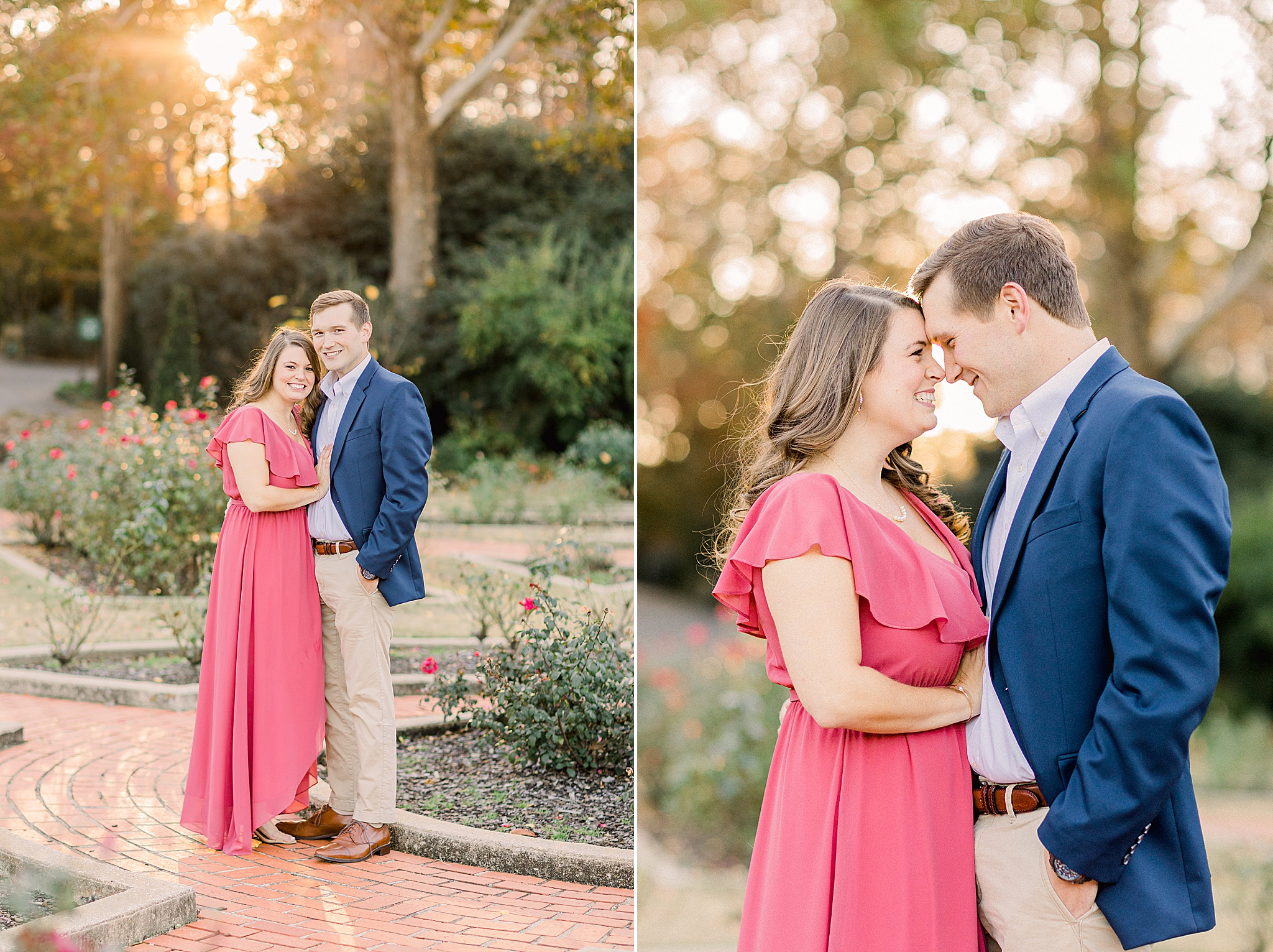 bride and groom kiss in rose garden at Birmingham Botanical Gardens