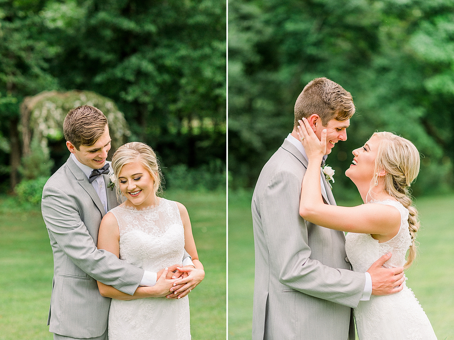 Alabama copule hugs during AL wedding photos