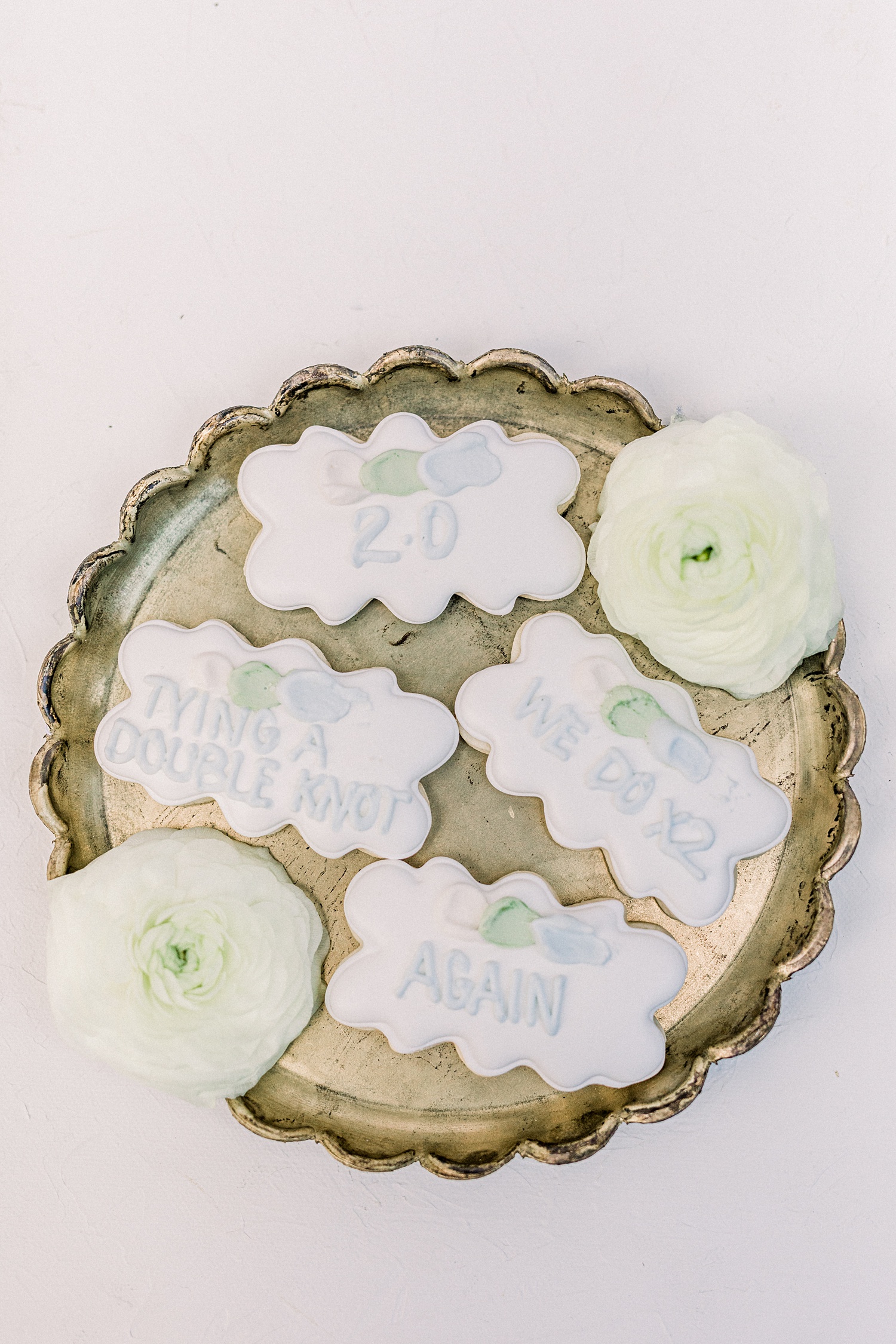 custom cookies for couple's second wedding during COVID