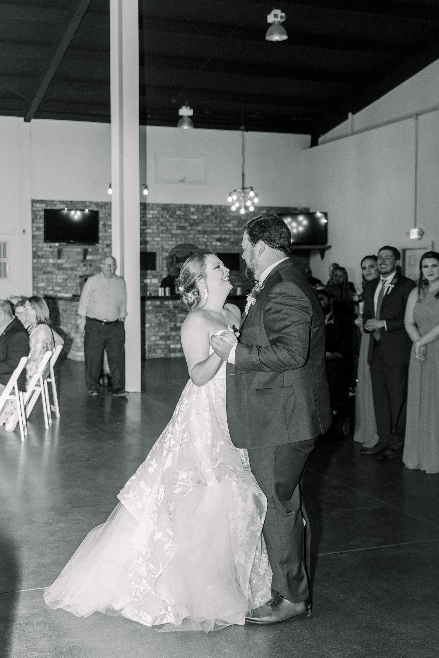 first dance for bride and groom at Douglas Manor wedding reception