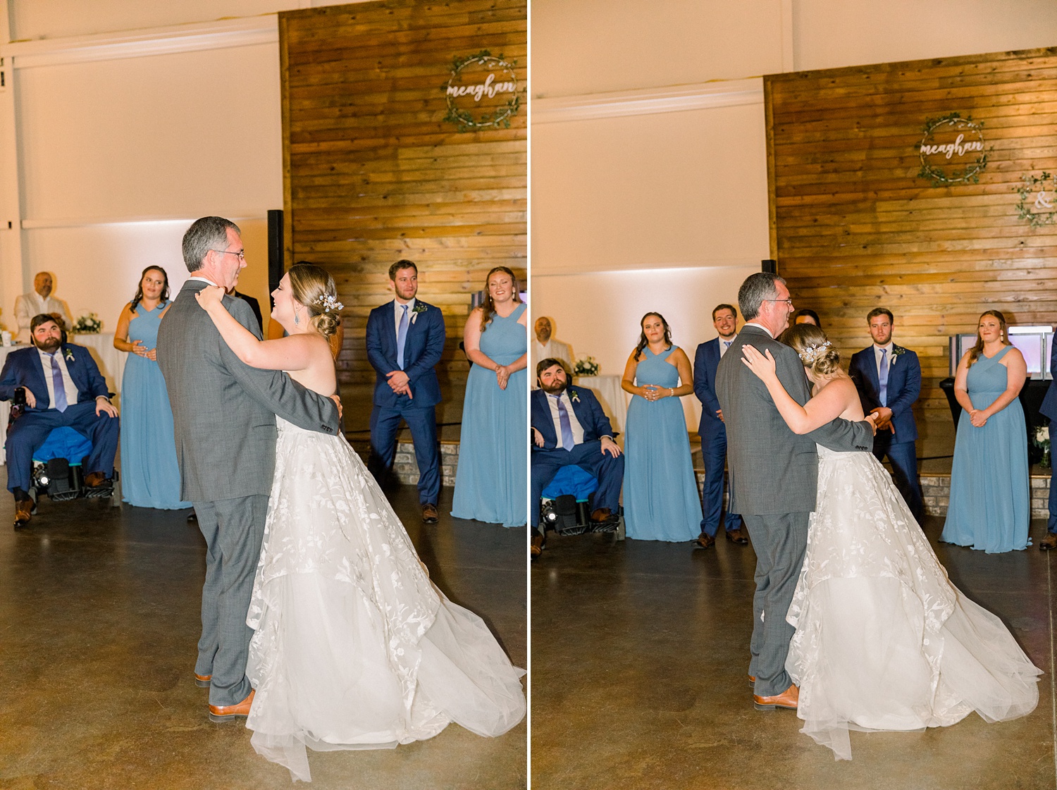 bride and father dance during AL wedding reception