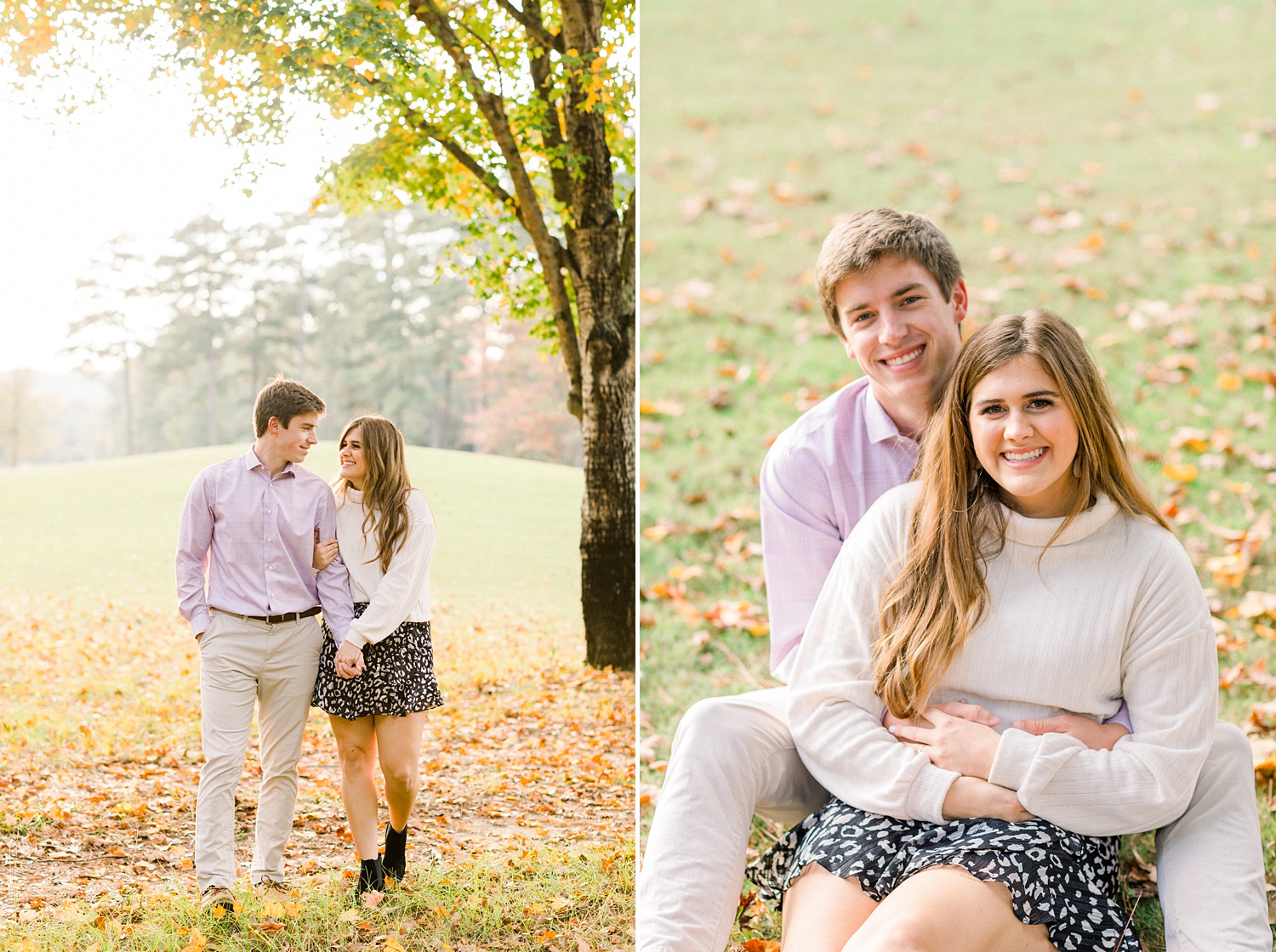fall Oak Mountain State Park engagement portraits in Alabama