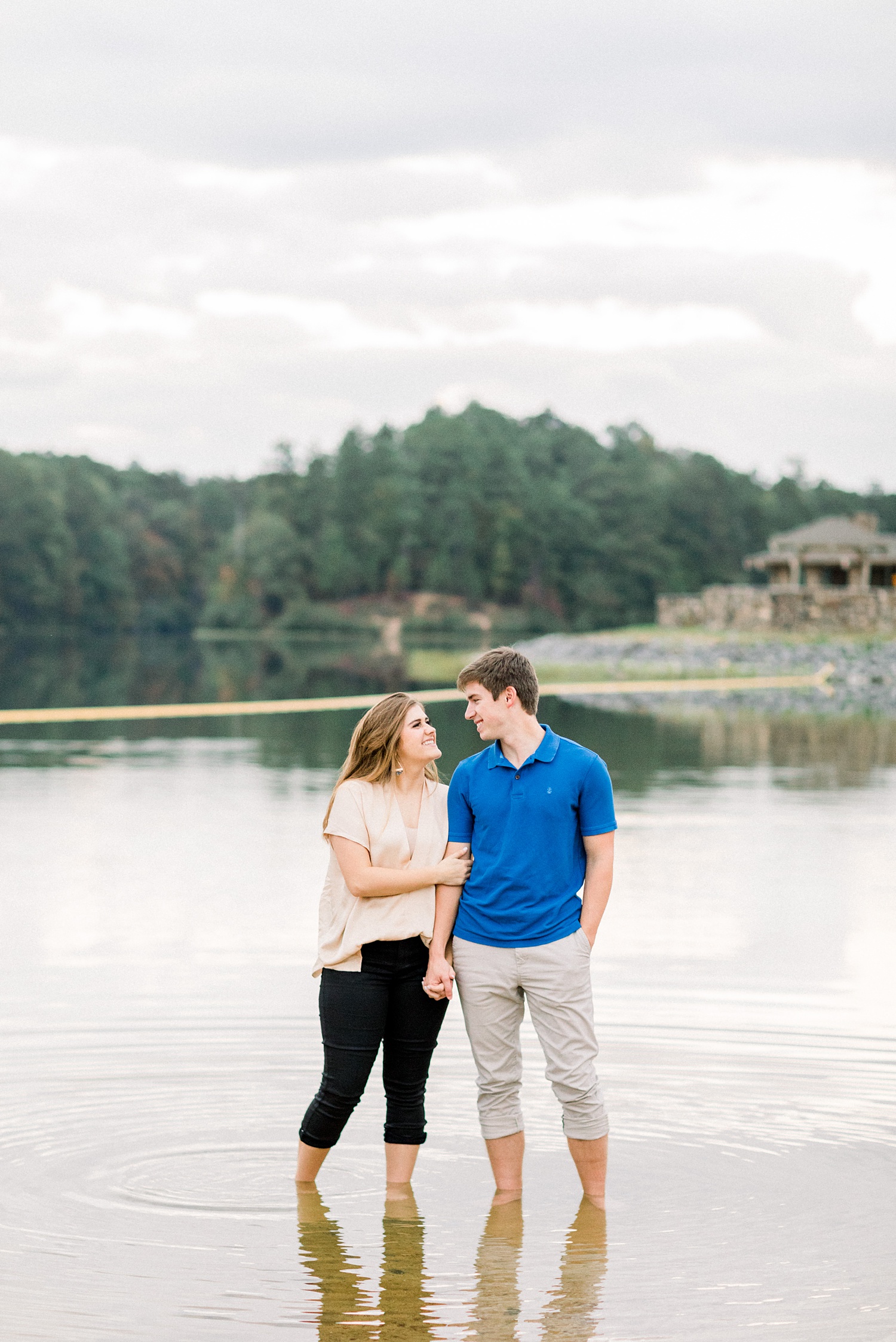 Oak Mountain State Park engagement photos in the water