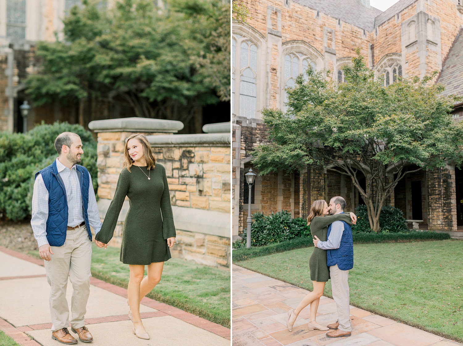 Downtown Birmingham engagement photos in casual outfits