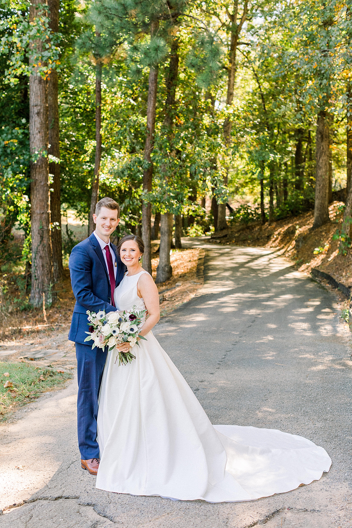 Riverchase Country Club fall wedding portraits for bride and groom