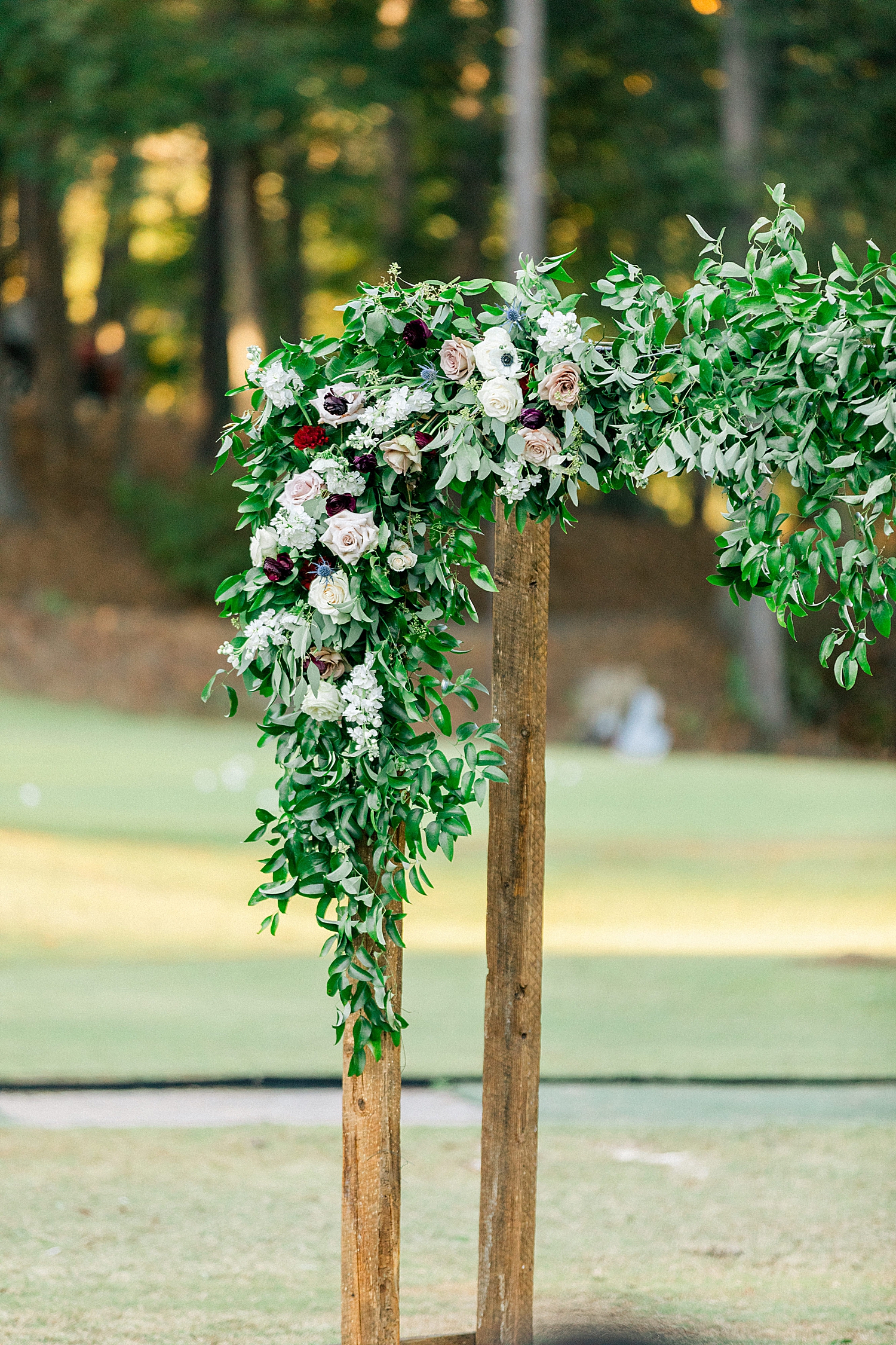 floral arbor for fall wedding day