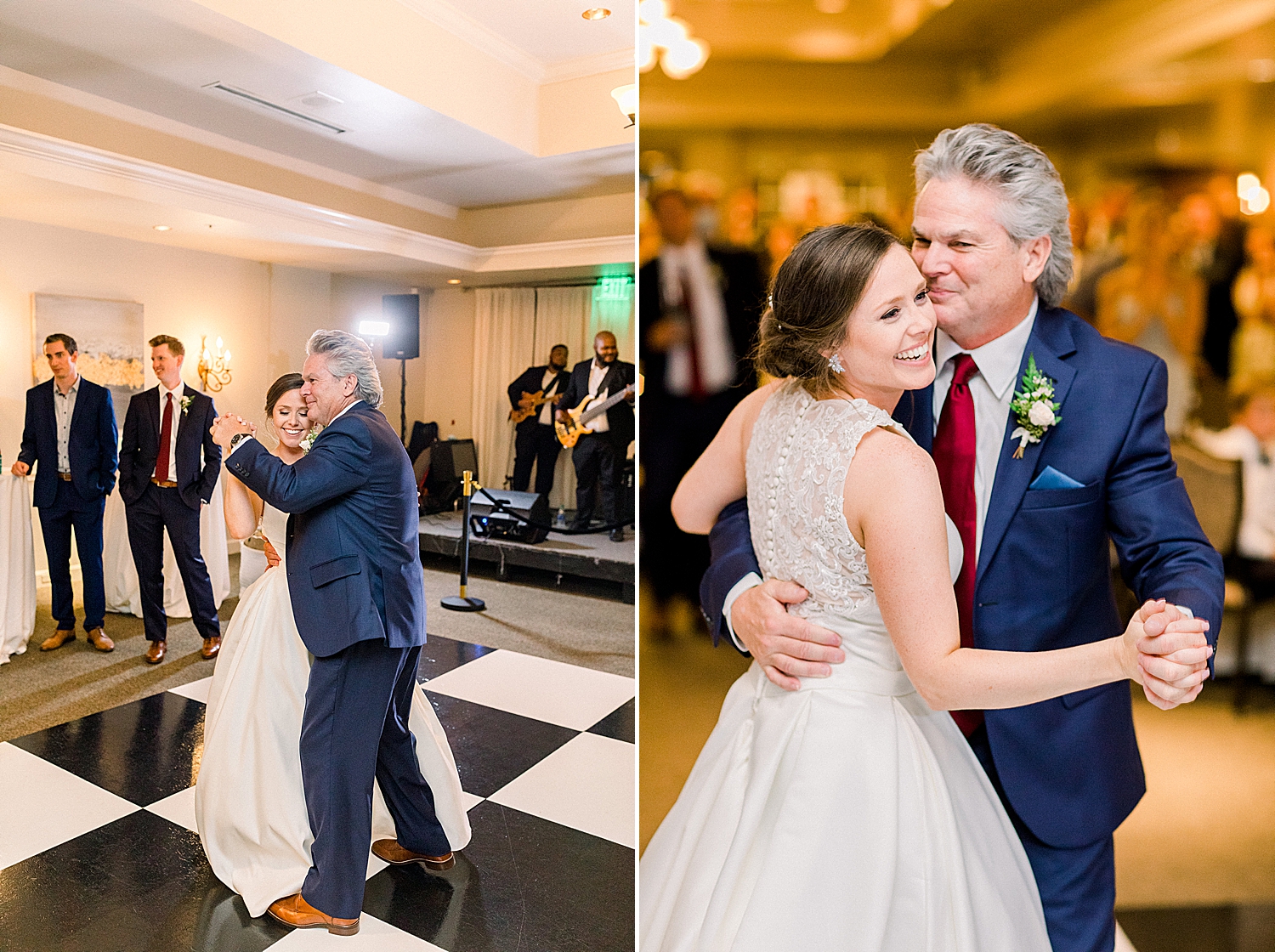 father and bride dance together at Birmingham AL wedding reception