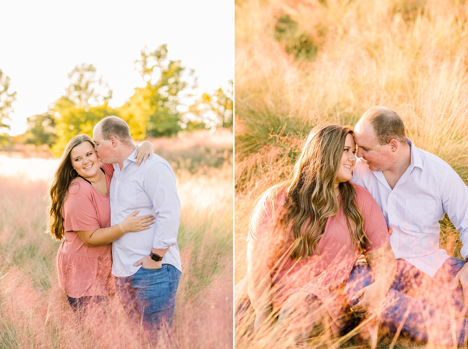 engagement portraits in Alabama field