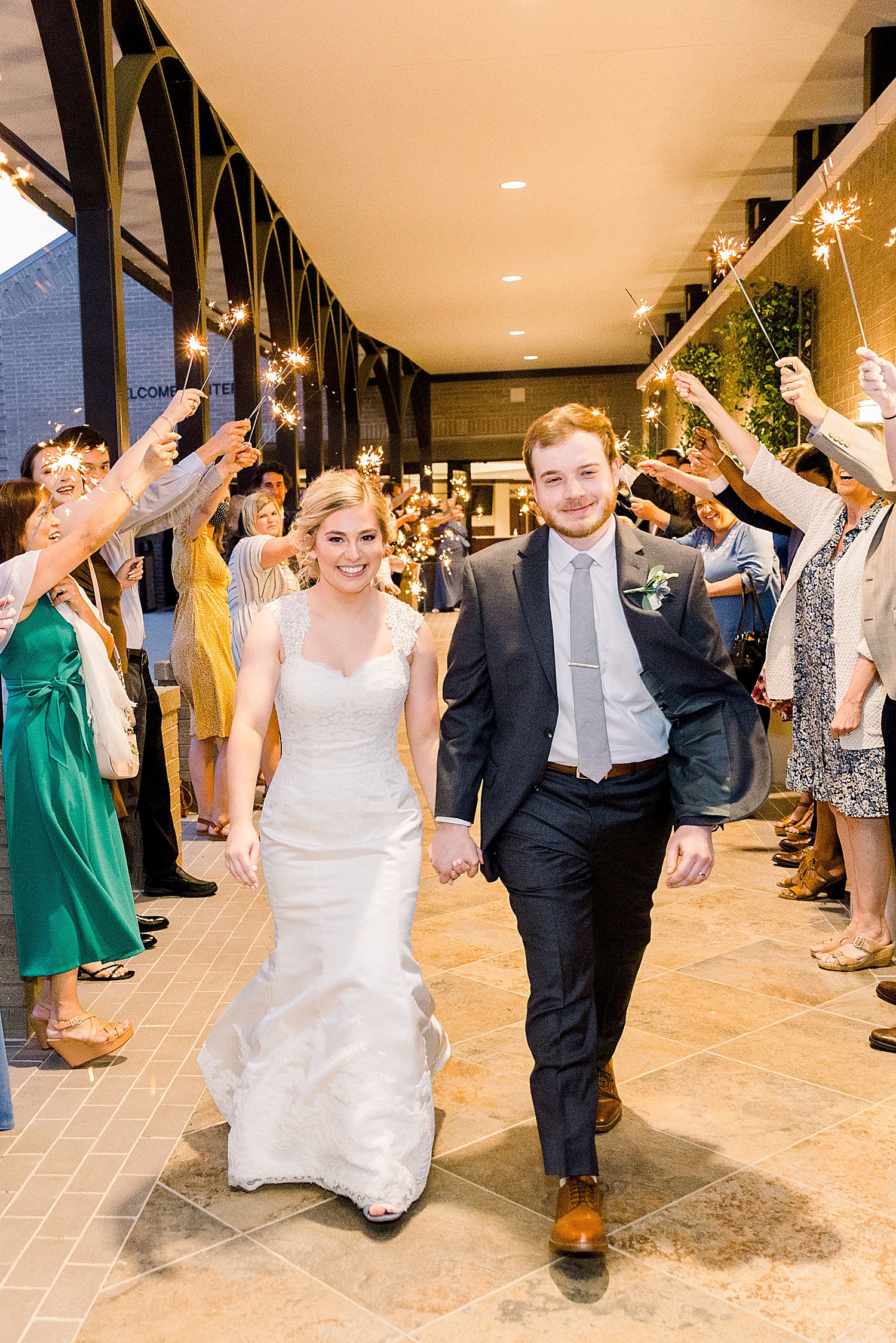 sparkler exit during Birmingham AL wedding