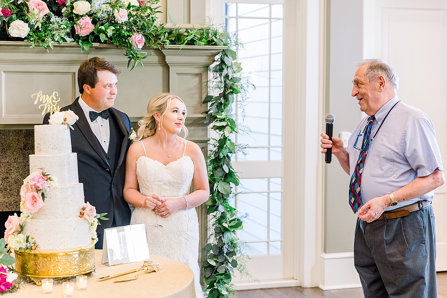 father of groom gives speech during Huntsville AL wedding reception
