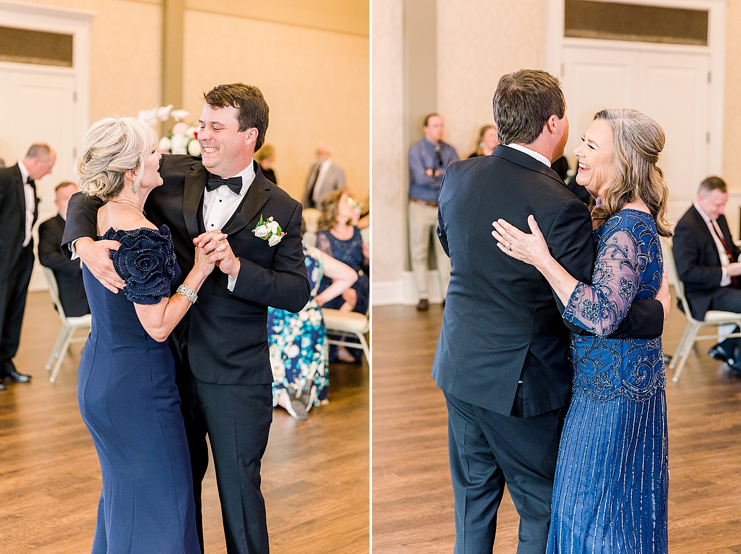 groom dances with mothers during Huntsville AL wedding reception