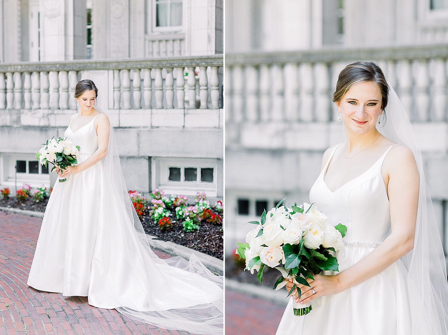 Tutwiler Hotel bridal portraits of classic gown