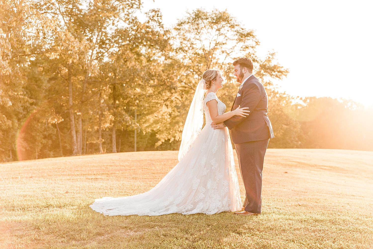wedding portraits in the rolling hills of Pell city AL