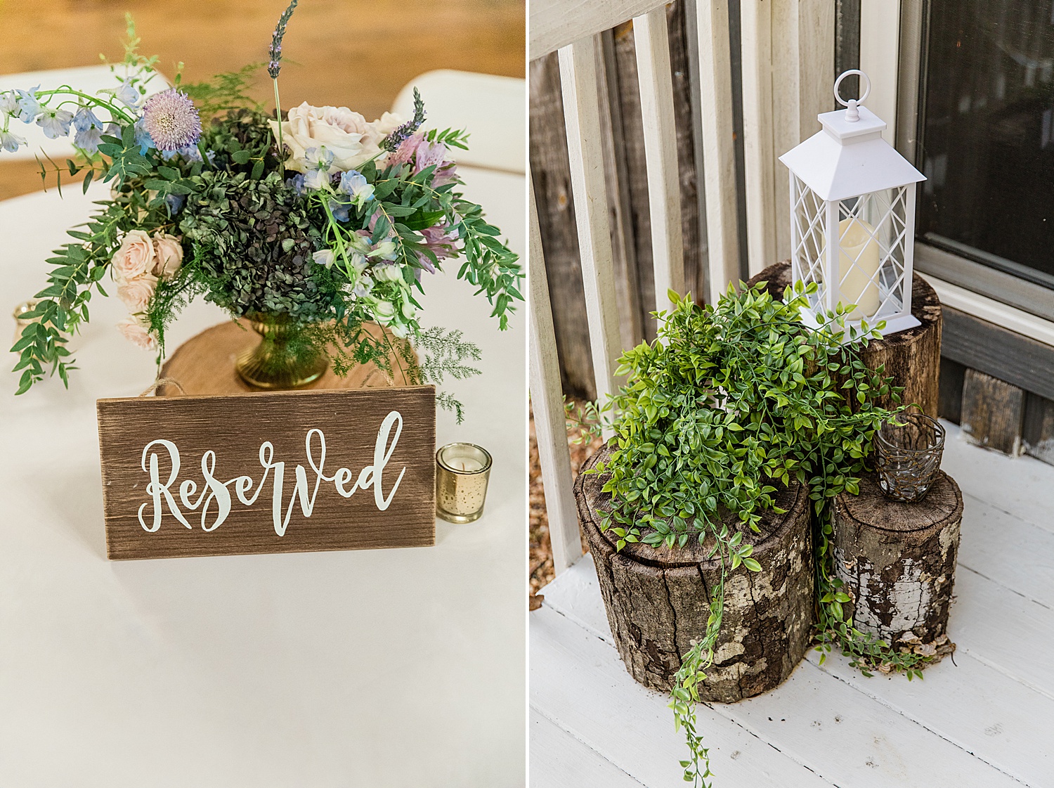 wedding details-plants and signs from Alabama Applewood farms wedding