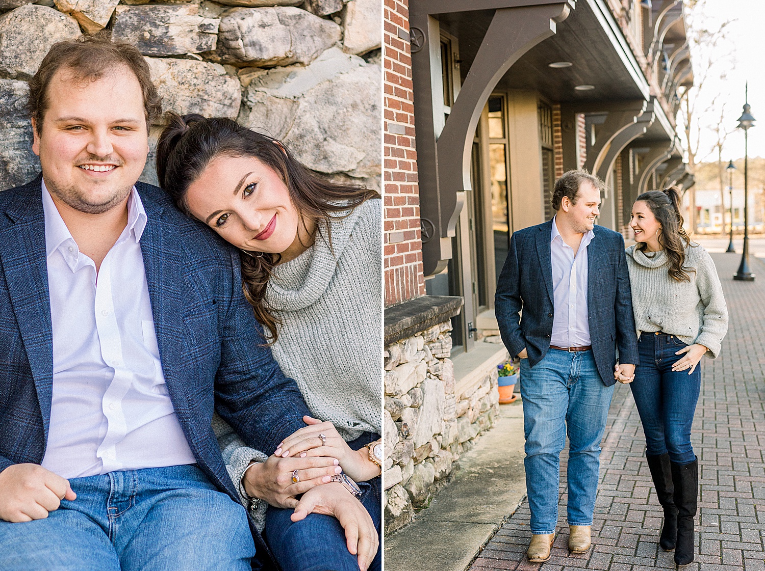 Newly Engaged couple during Mount Laurel Engagement Session in Birmingham AL by Chelsea Morton Photography