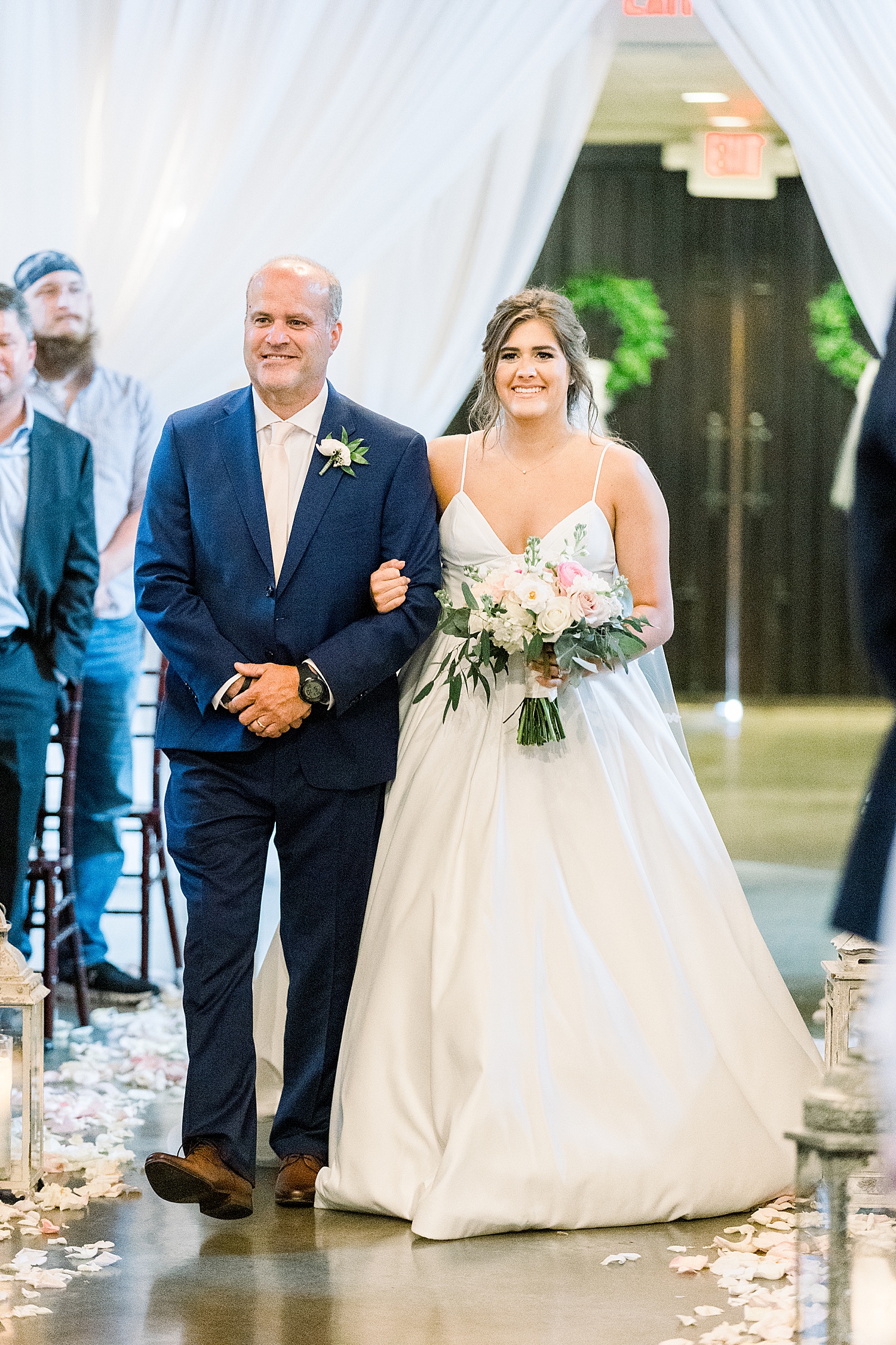 Father walks bride down the aisle captured by Chelsea Morton Photography