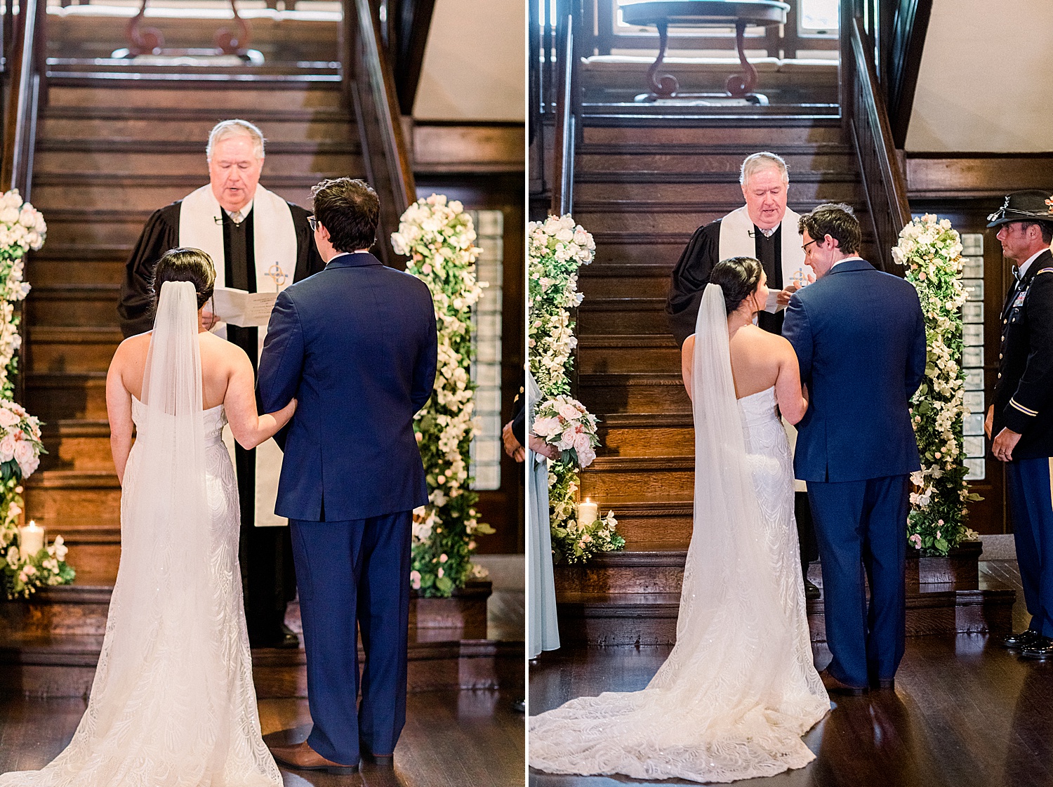 bride and groom exchange vows