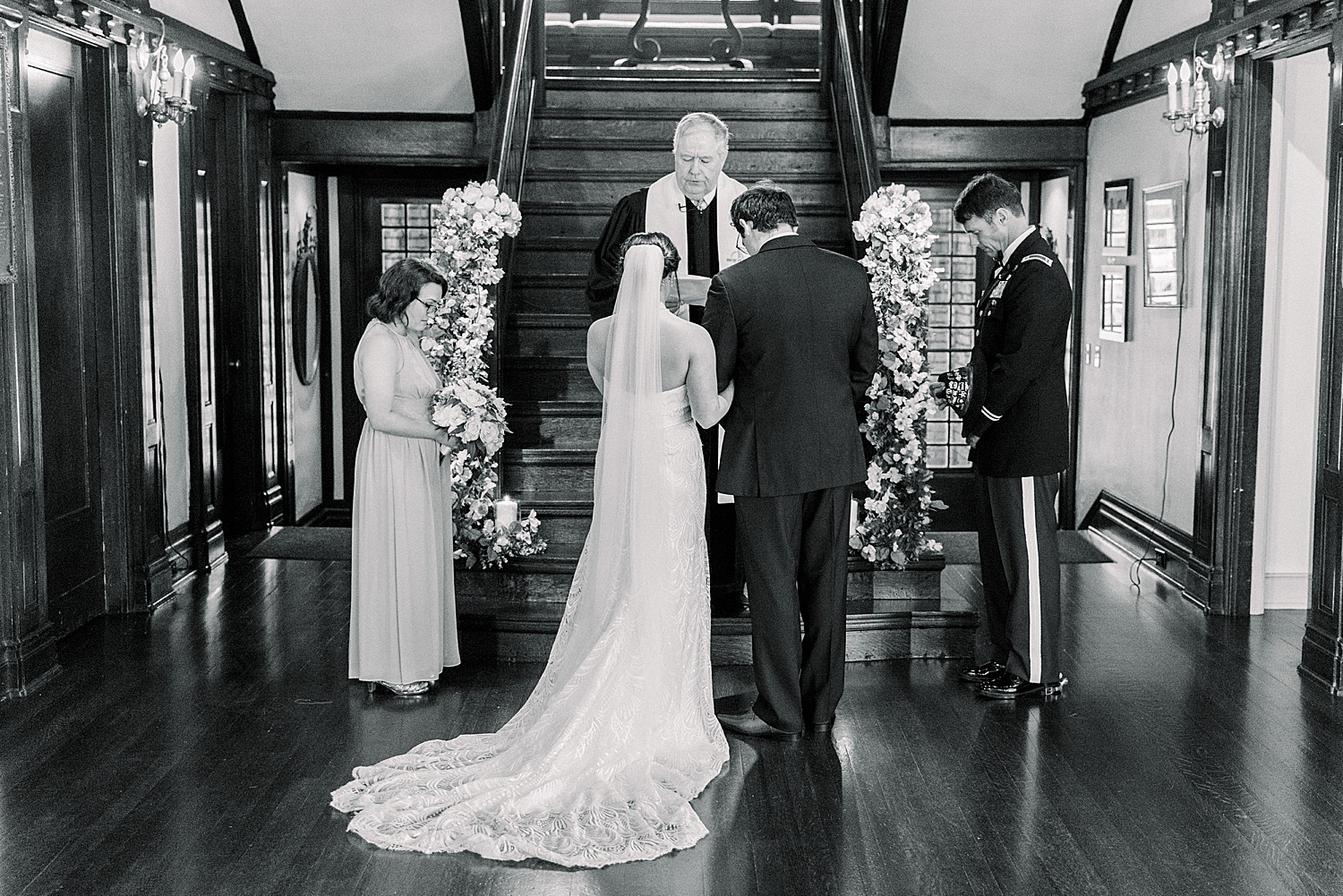 bride and groom exchange vows at Clubhouse on highland wedding ceremony