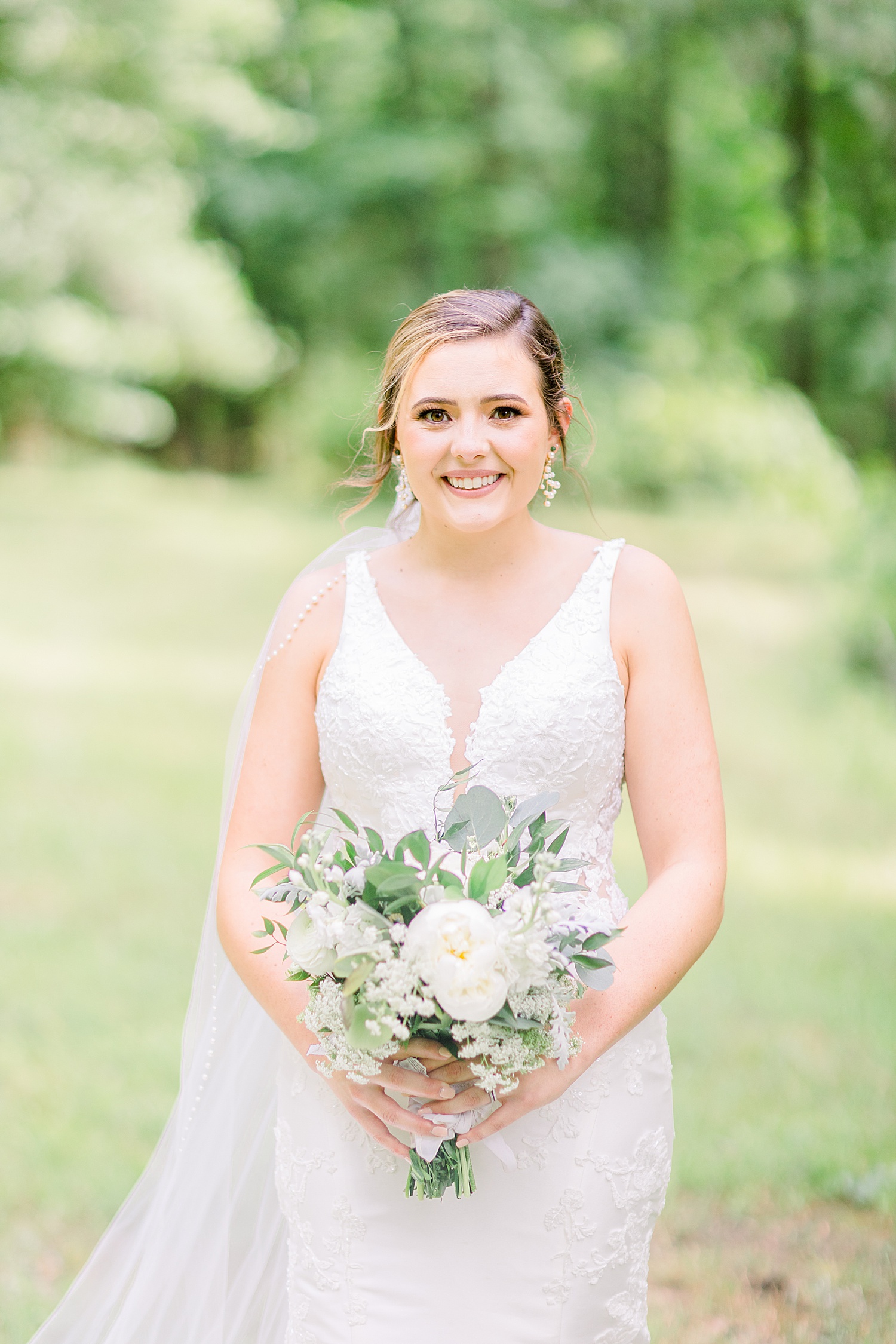 Bride before Belle Farms Summer Wedding in Alabama
