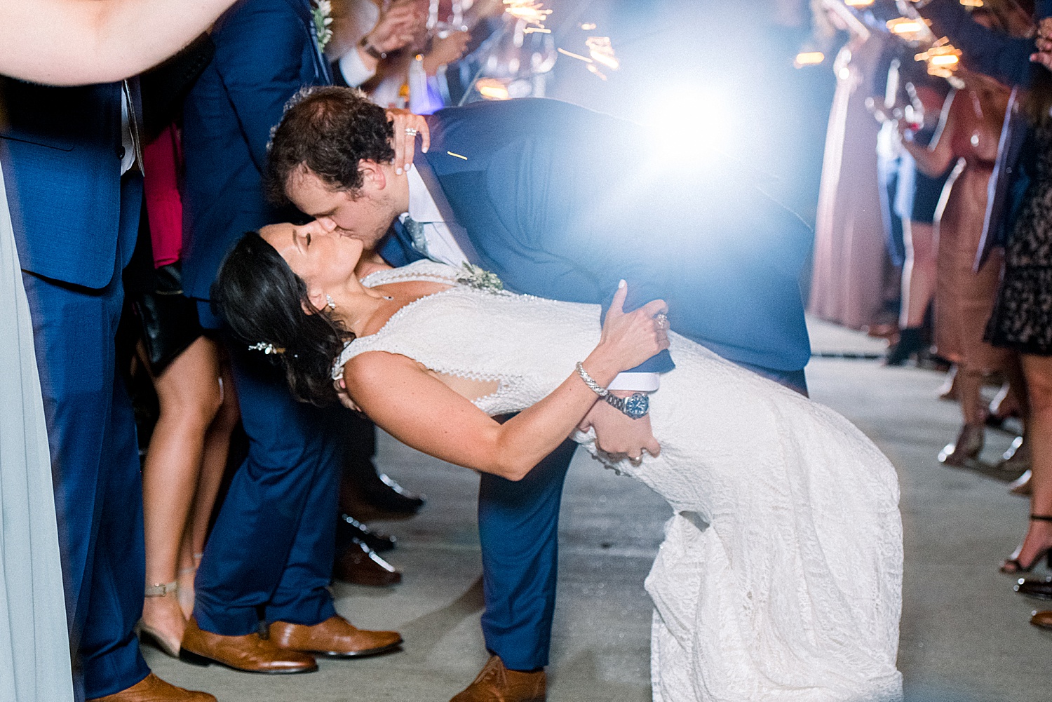 groom kisses his bride at Park Crest Events wedding