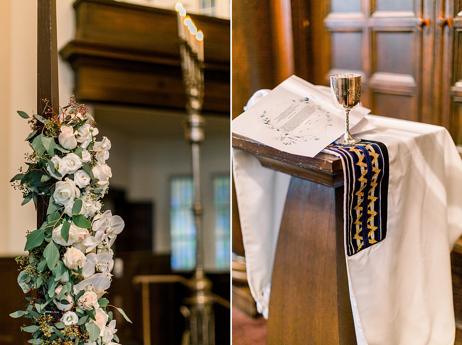 wedding details at Temple Emanuel