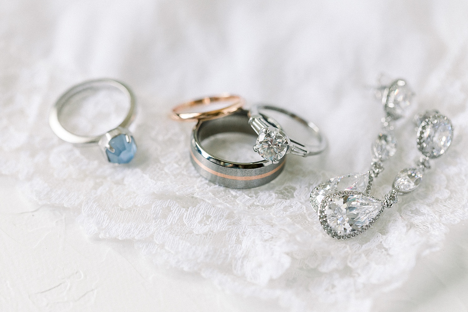 Bride's jewelry from Temple Emanuel Alabama Wedding details