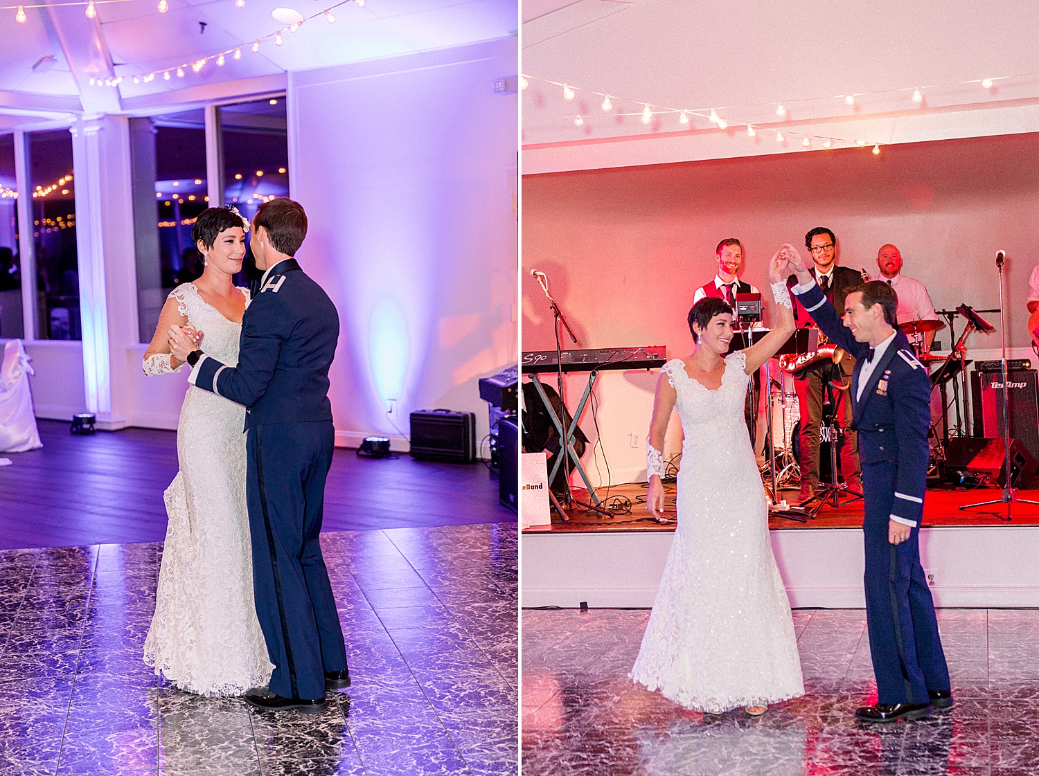 husband and wife enjoy first dance together