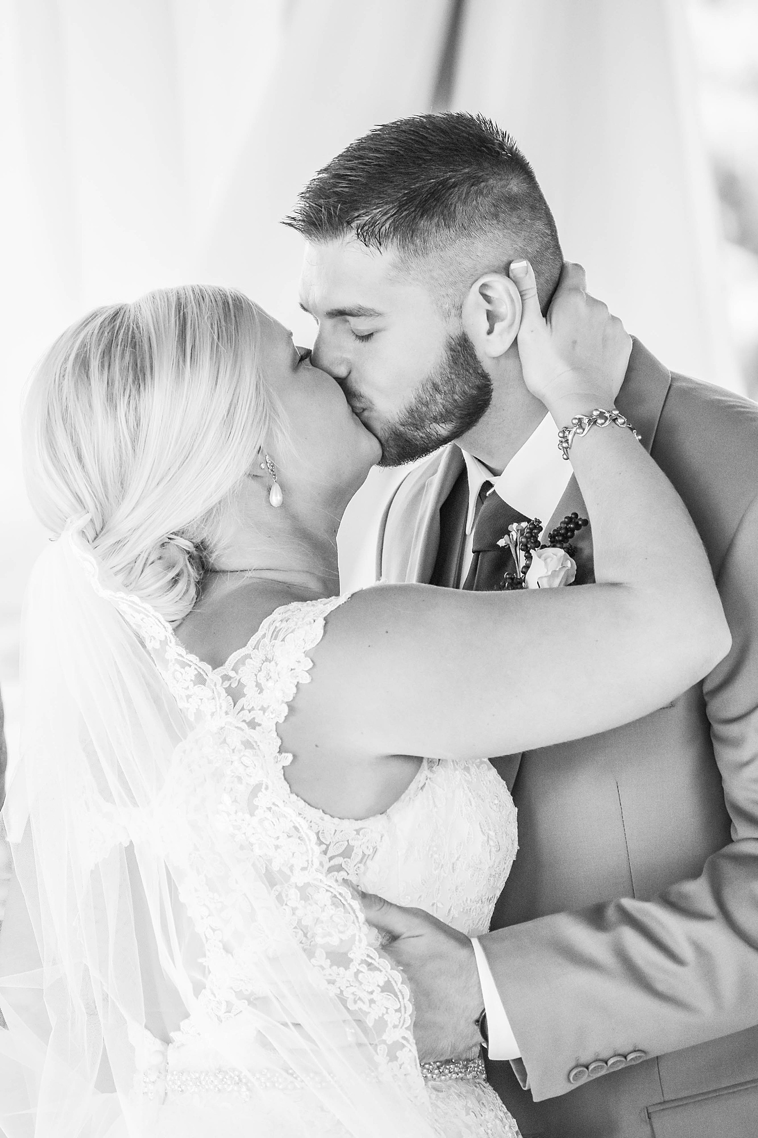 couple kiss after being announced husband and wife