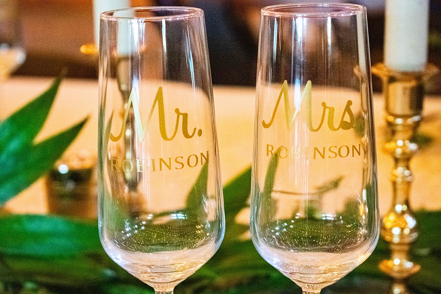 Champagne flutes from wedding