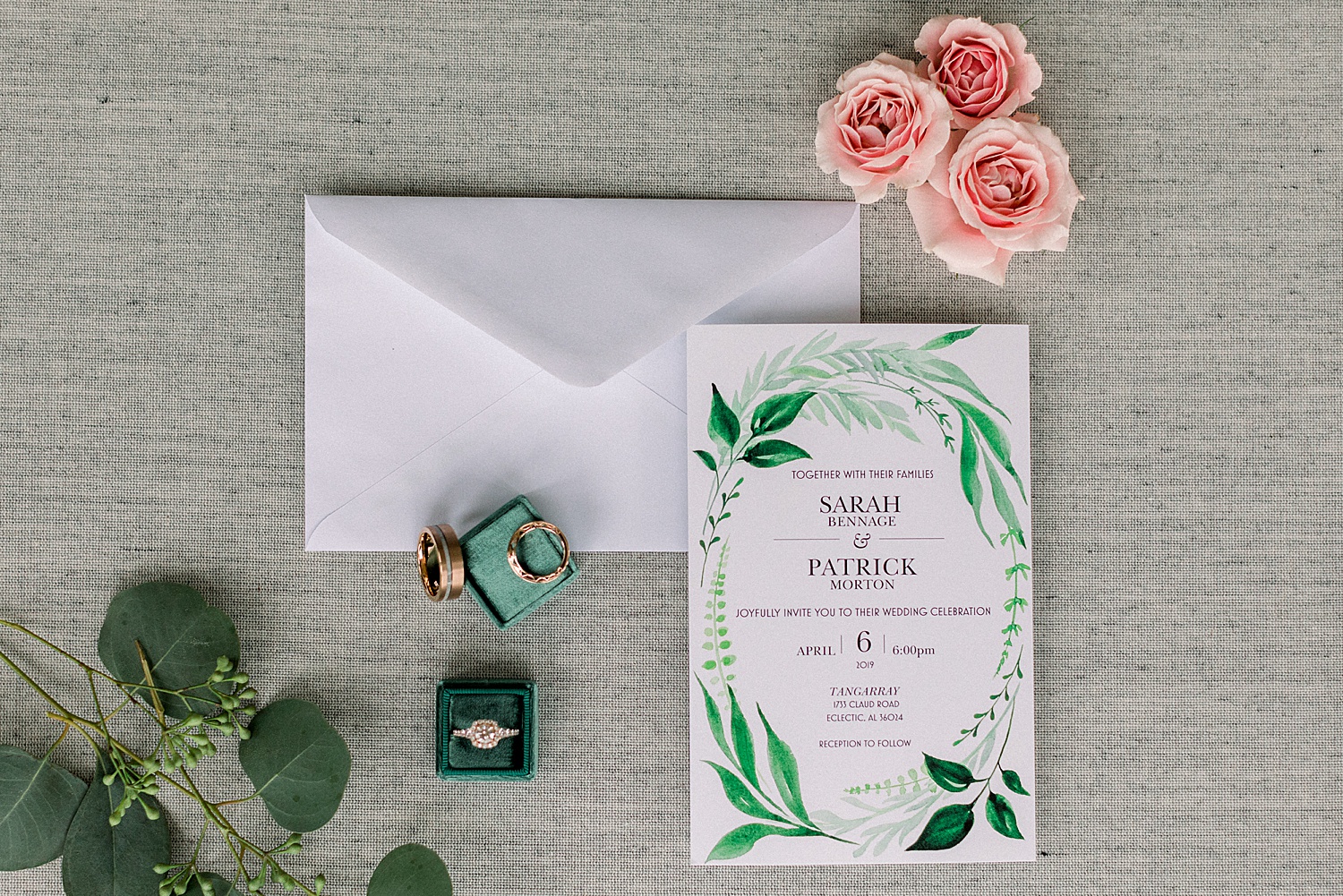 wedding invitations and wedding rings from AL wedding