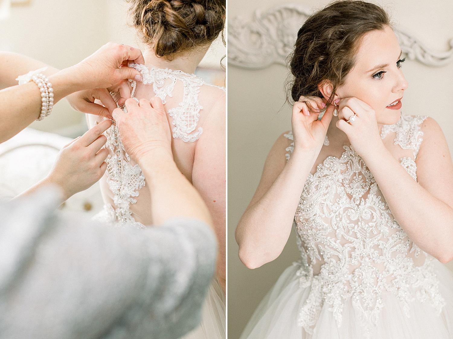 bride getting ready for Tangarray AL Wedding Ceremony in Eclectic Alabama