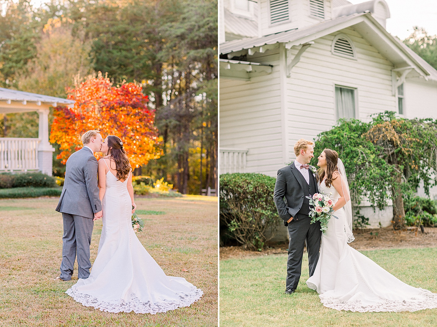 wedding portraits by stunning tree changing colors