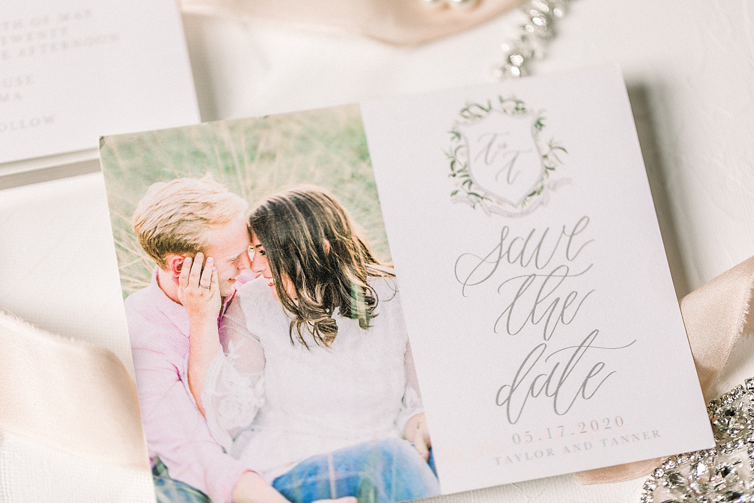 Save the Dates from The Sonnet House wedding in Alabama