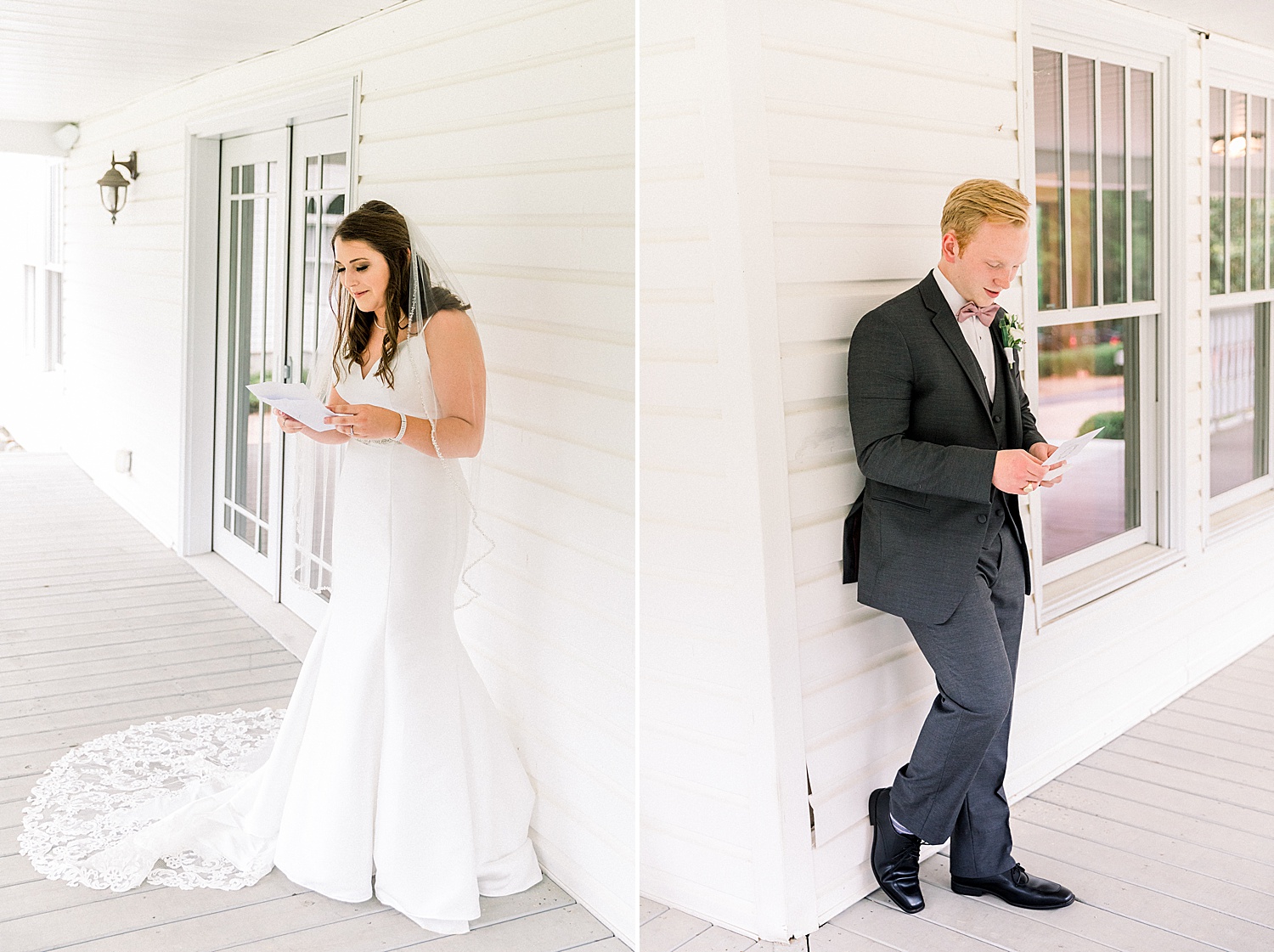couple exchange gifts before wedding ceremony at The Sonnet House