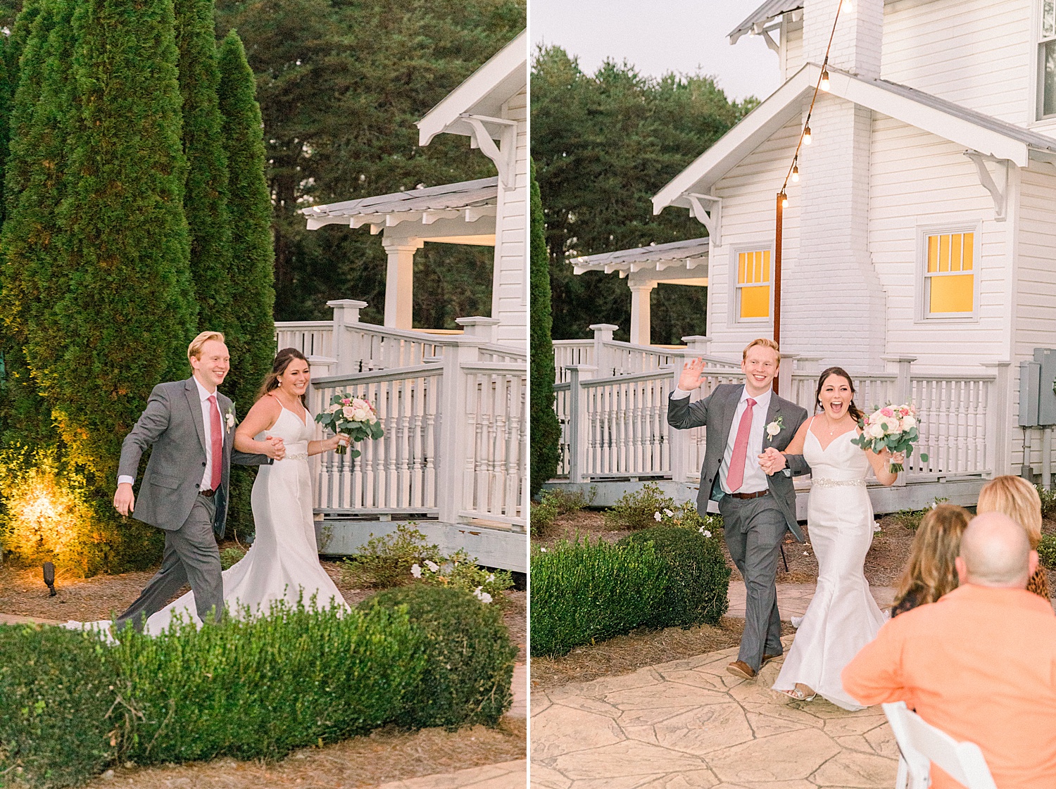 bride and groom enter their reception at The Sonnet House