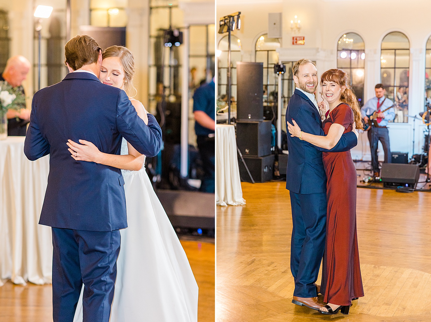 bride dances with her dad and groom dances with her mom