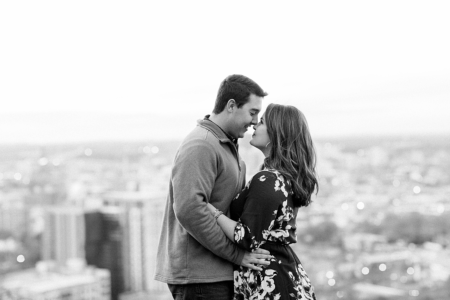 Alabama couple share intimate moment during Downtown Birmingham AL Engagement Portraits