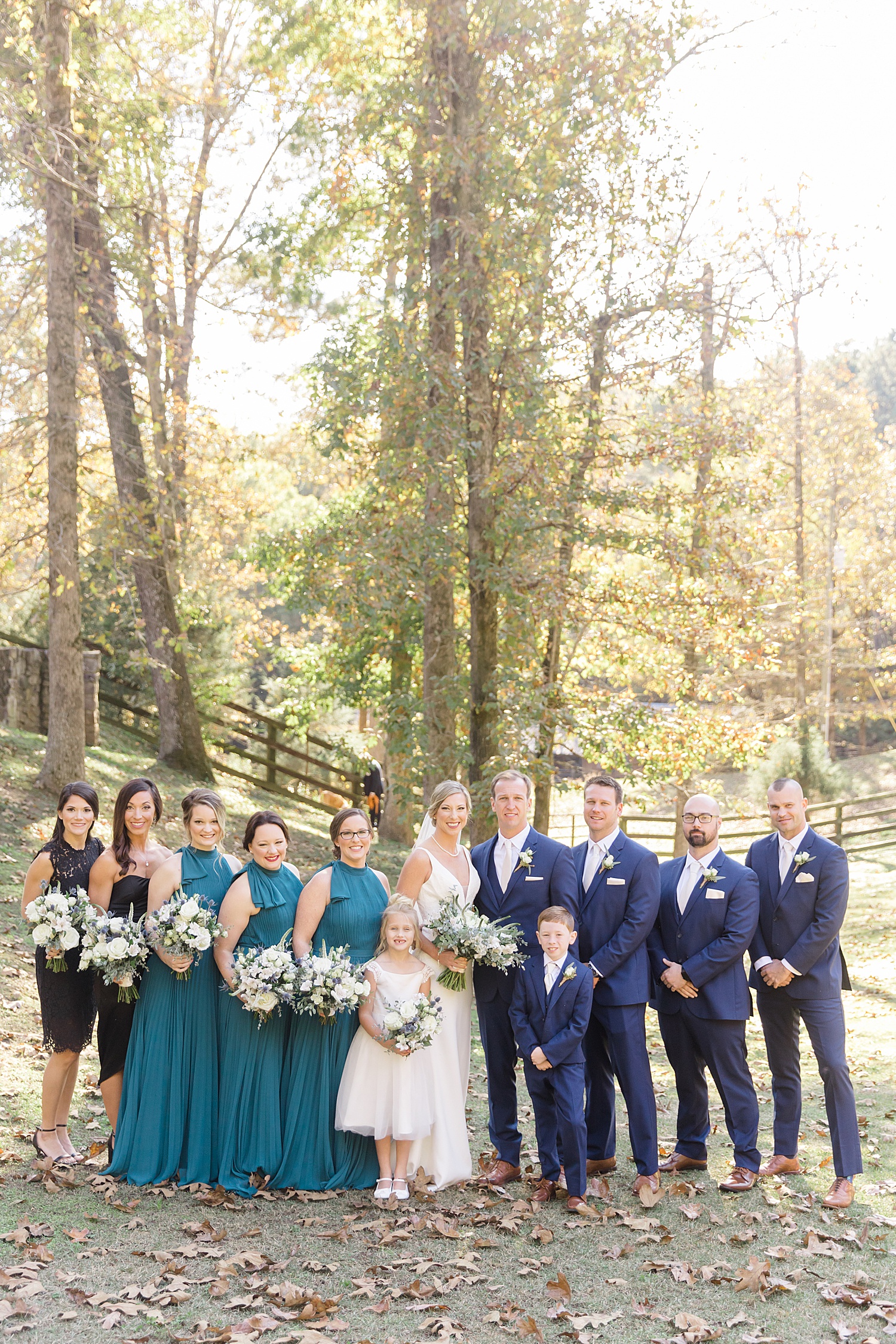 bridal party at Swann Lake Stables Wedding