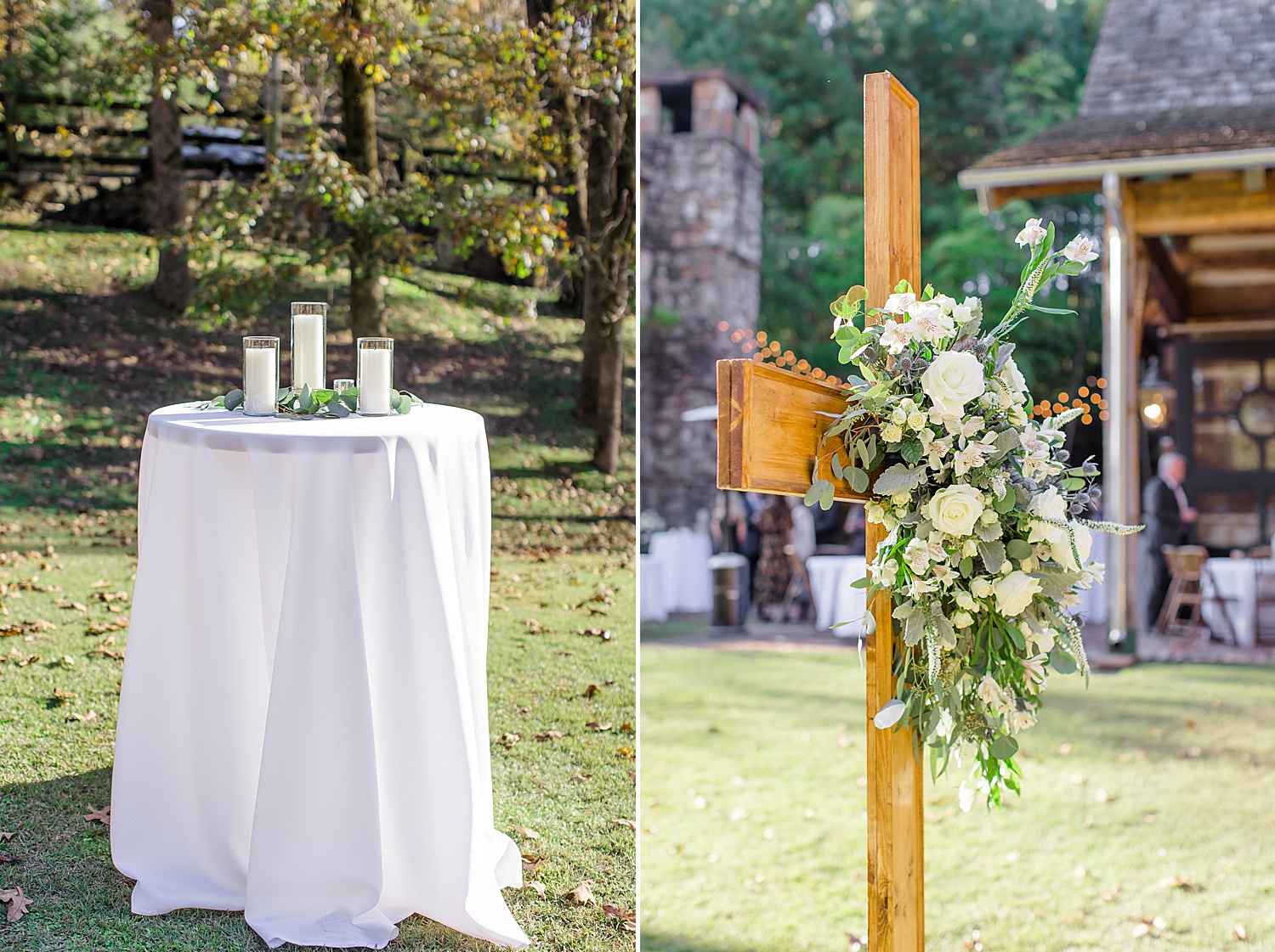 outdoor wedding ceremony at Swann Lake Stables in AL
