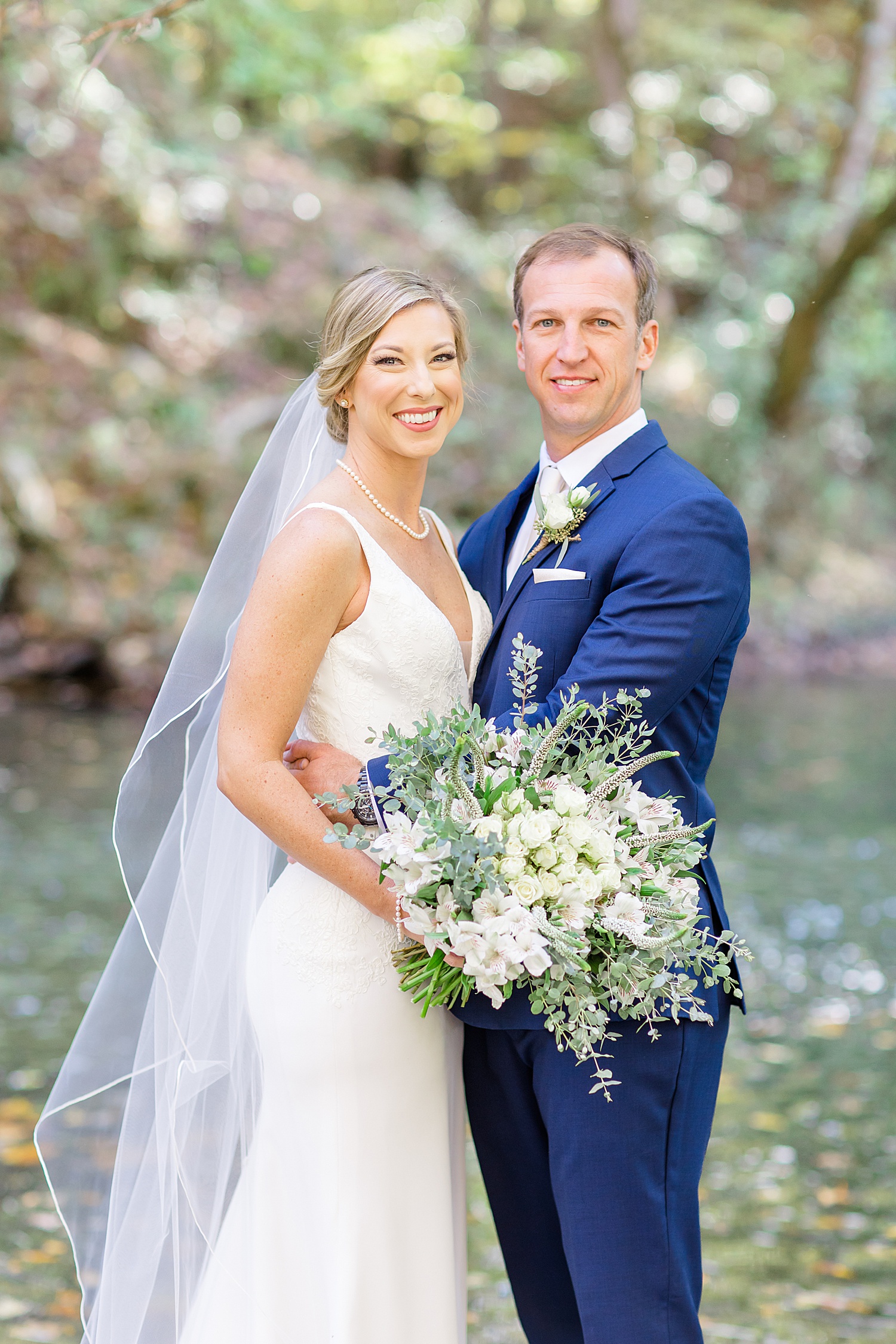 bride and groom portraits at Swann Lake Stables Wedding