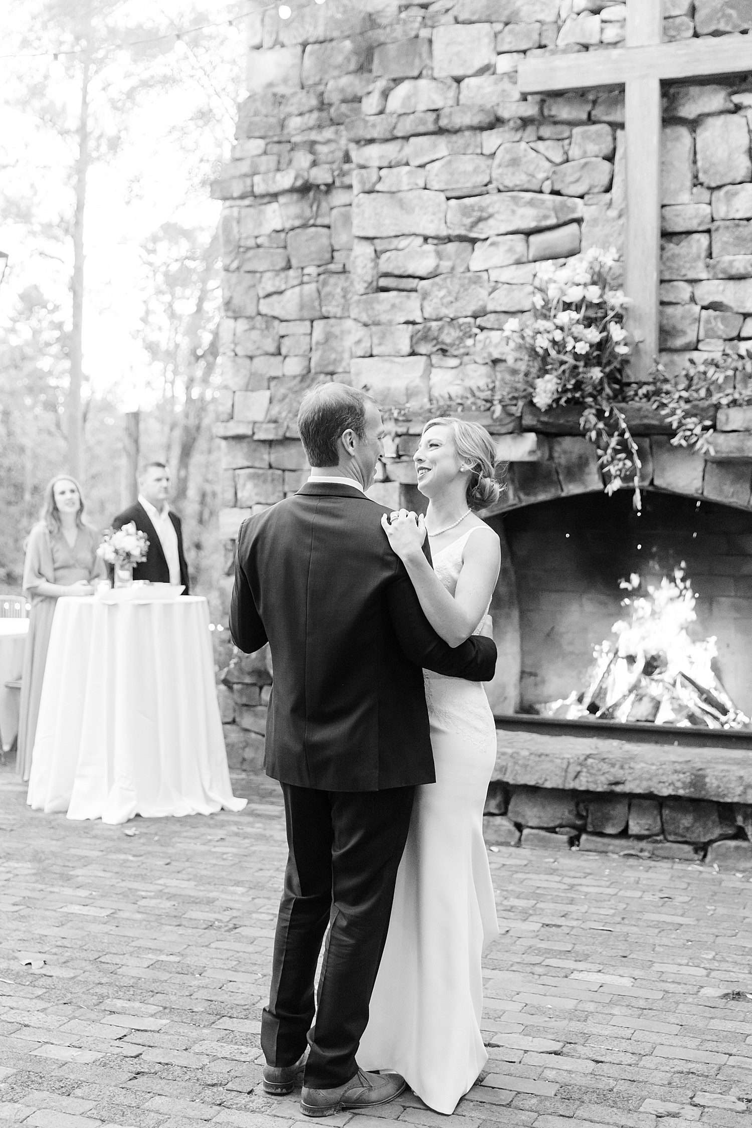 couple share first dance as husband and wife at Swann Lake Stables Wedding