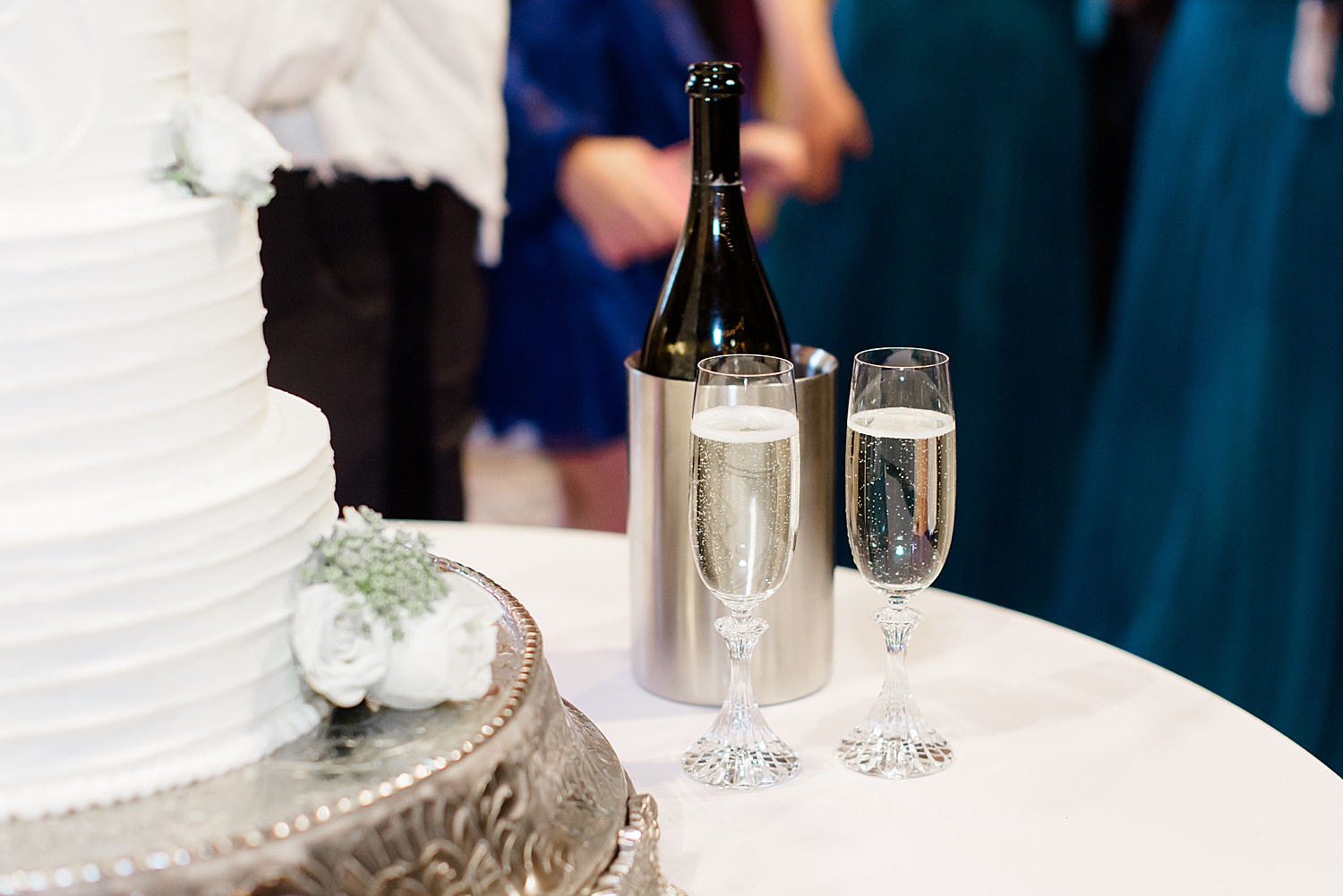 newlyweds toast champagne