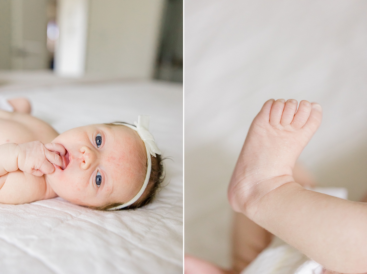 in-home newborn session in Birmingham captures baby girl