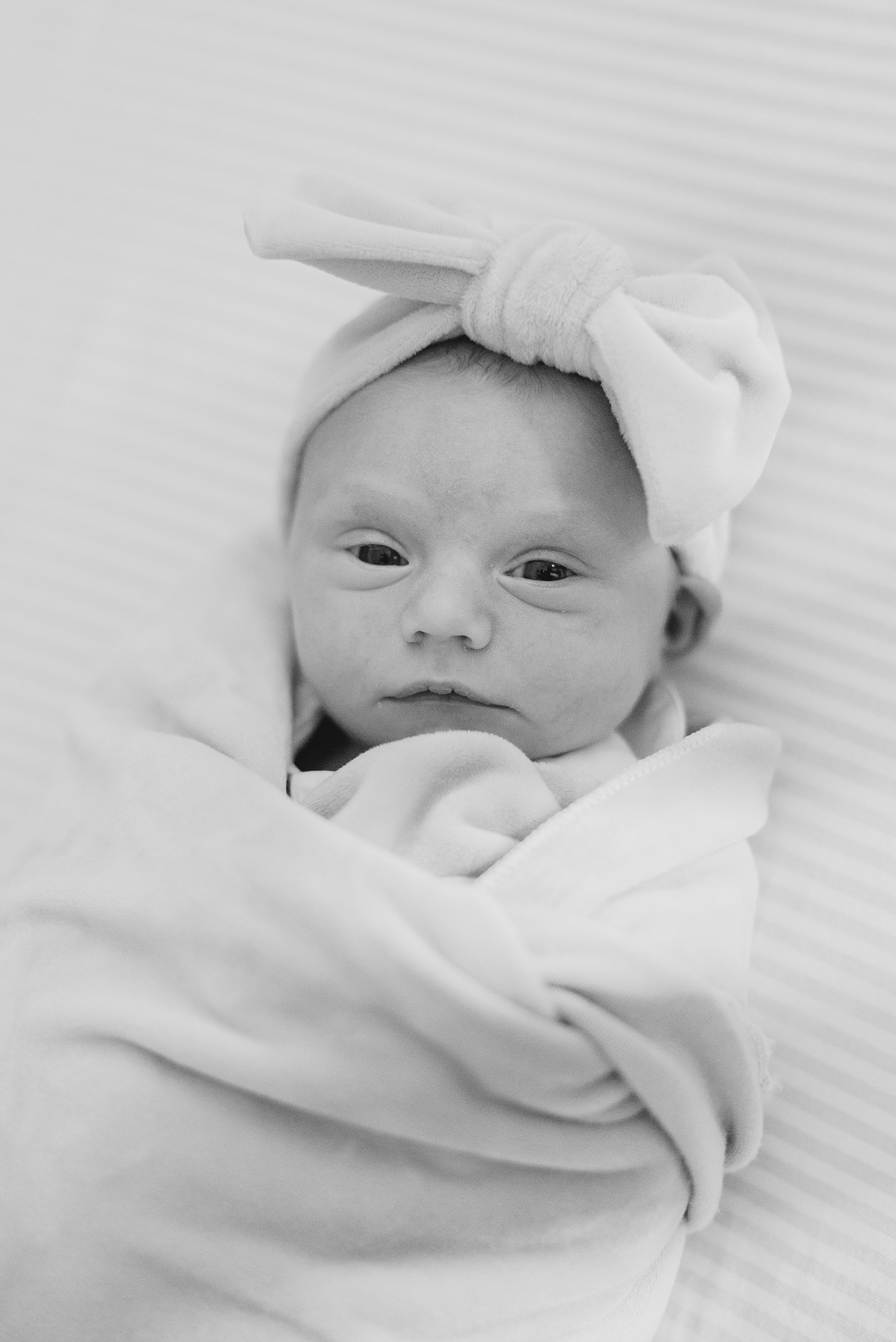 black and white photo of baby girl