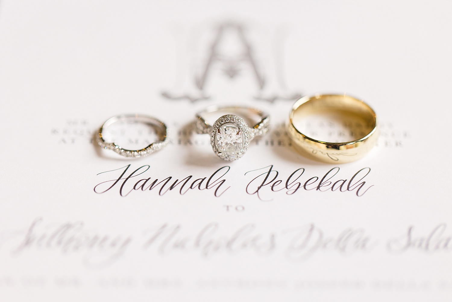 wedding rings on AL wedding invitations