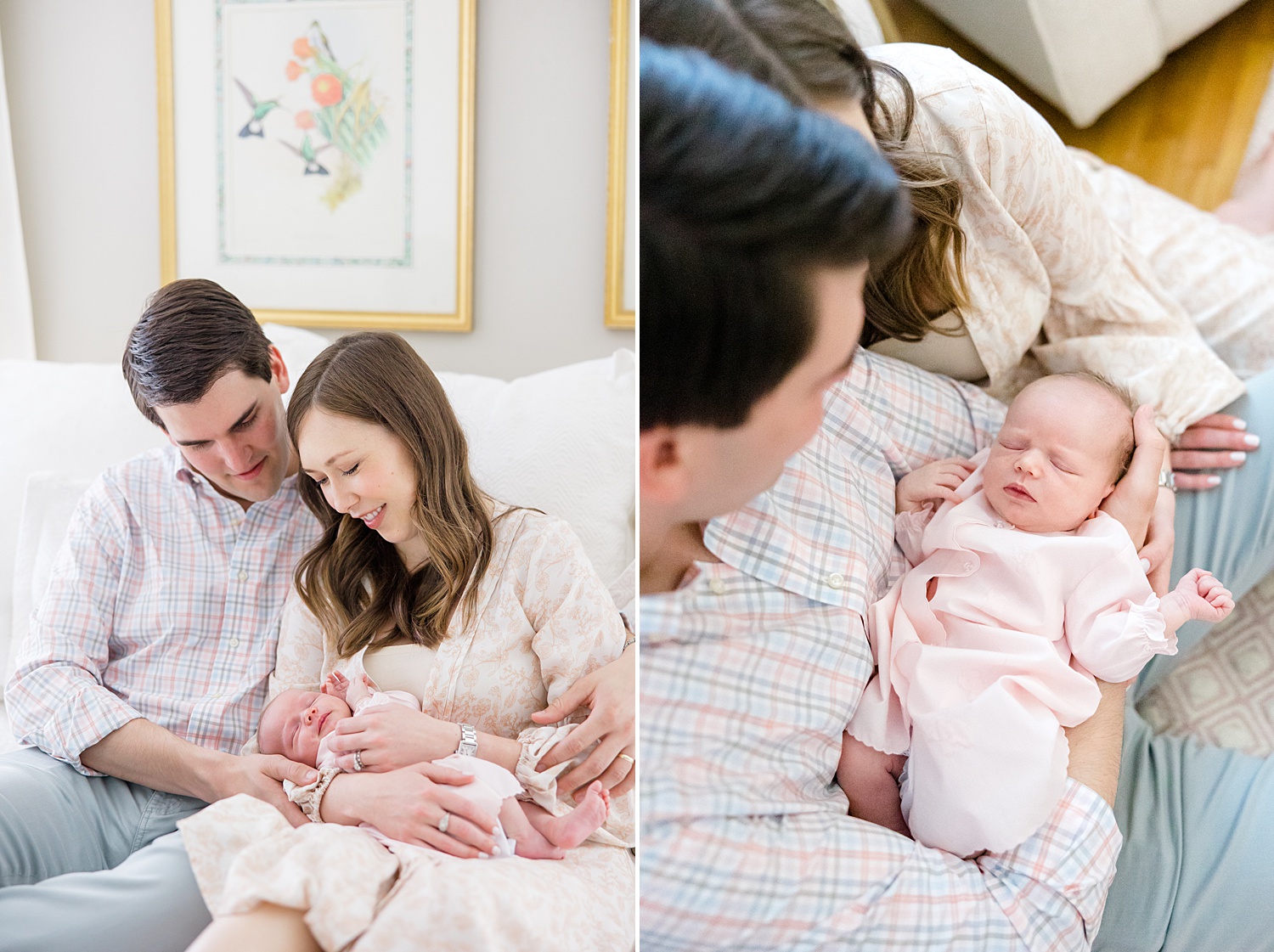 parents hold their baby girl during In-Home Lifestyle Newborn Session
