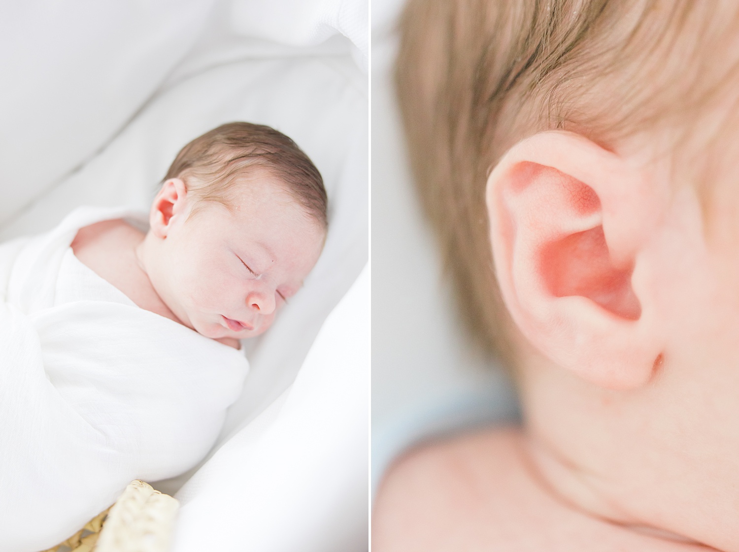 baby boy sleeps during Birmingham In-Home Newborn + Family Session