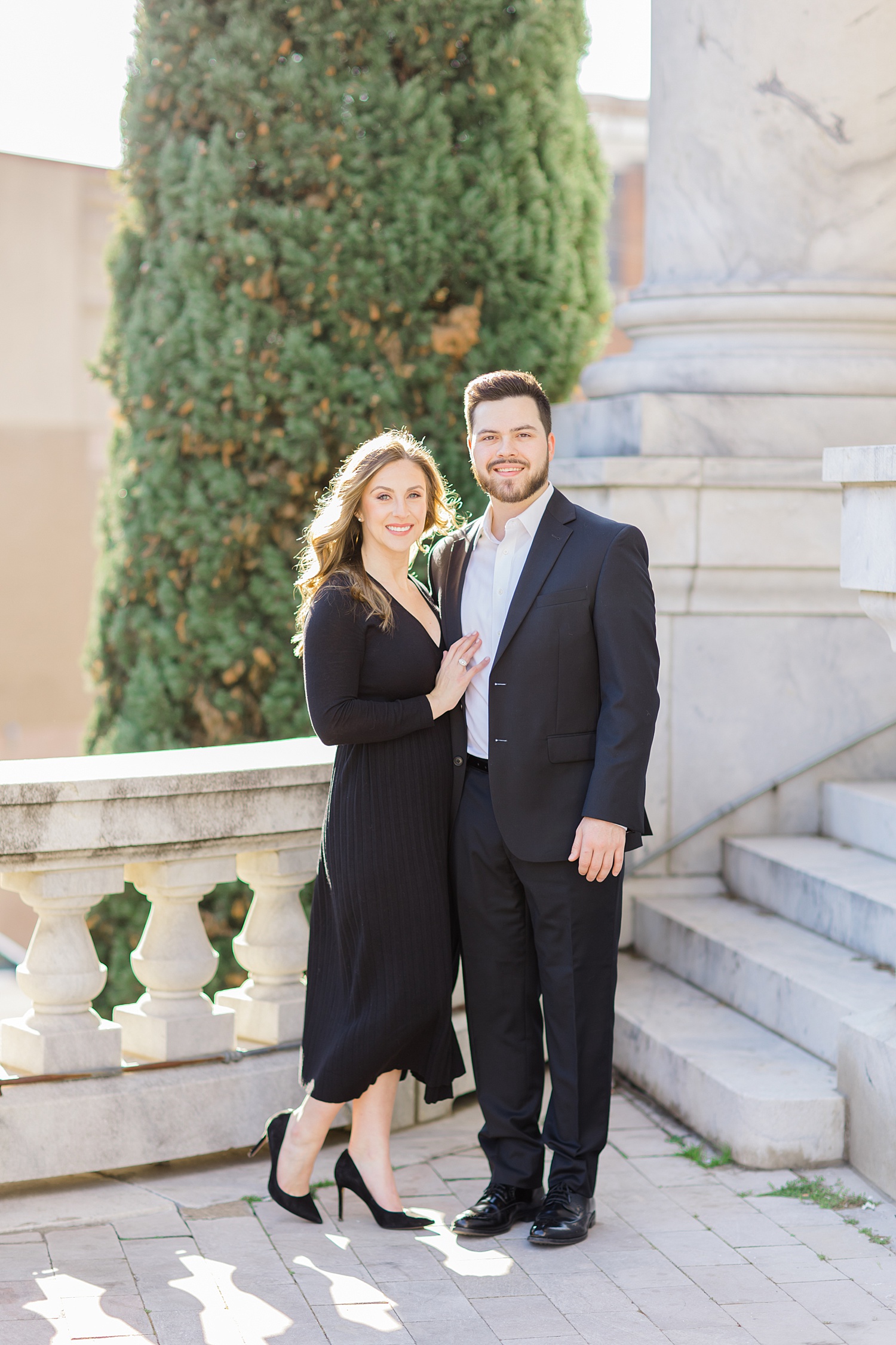 classic downtown engagement session