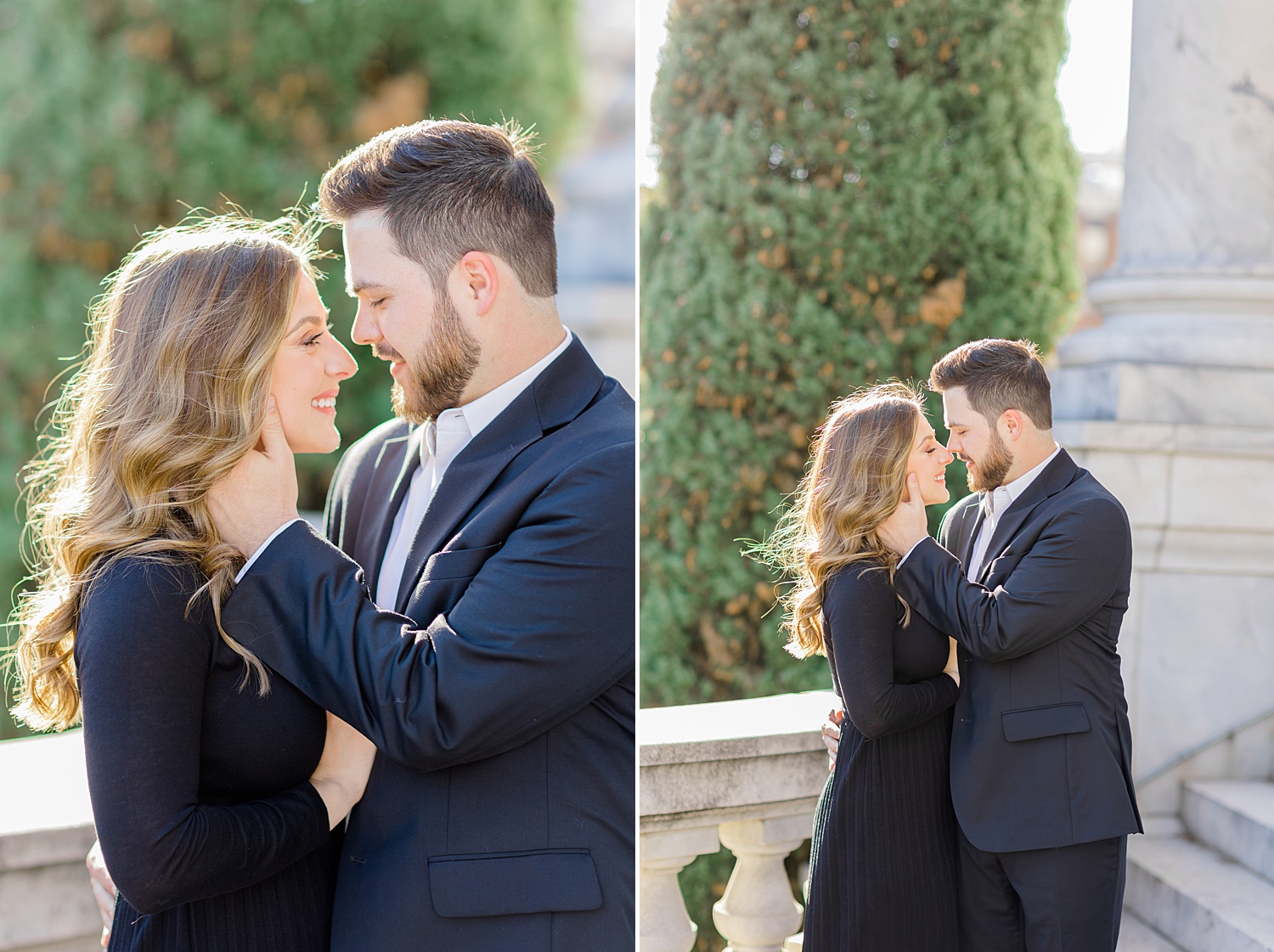 classic inspired downtown engagement session