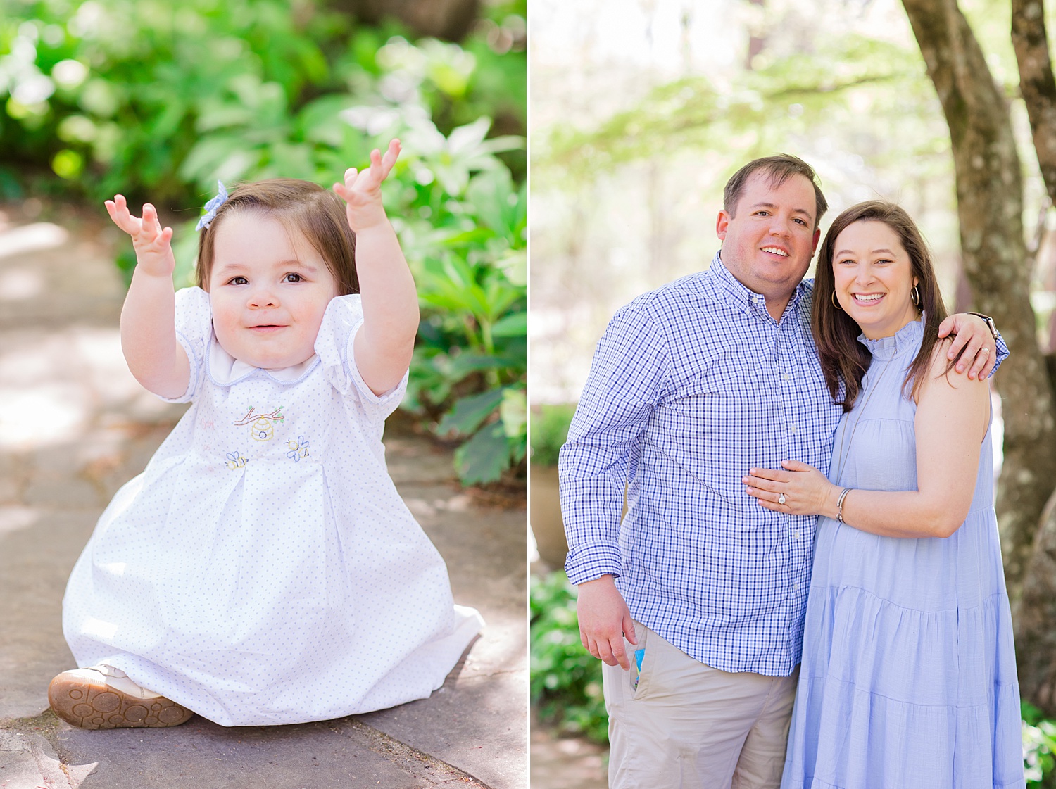 couple and little girl during spring portraits